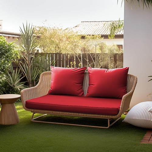 Miniatura 6 de Cojines para muebles de exterior, cojines de sofá de exterior de 3, cojines de sofá de dos plazas para exteriores, 46 x 26, borgoña