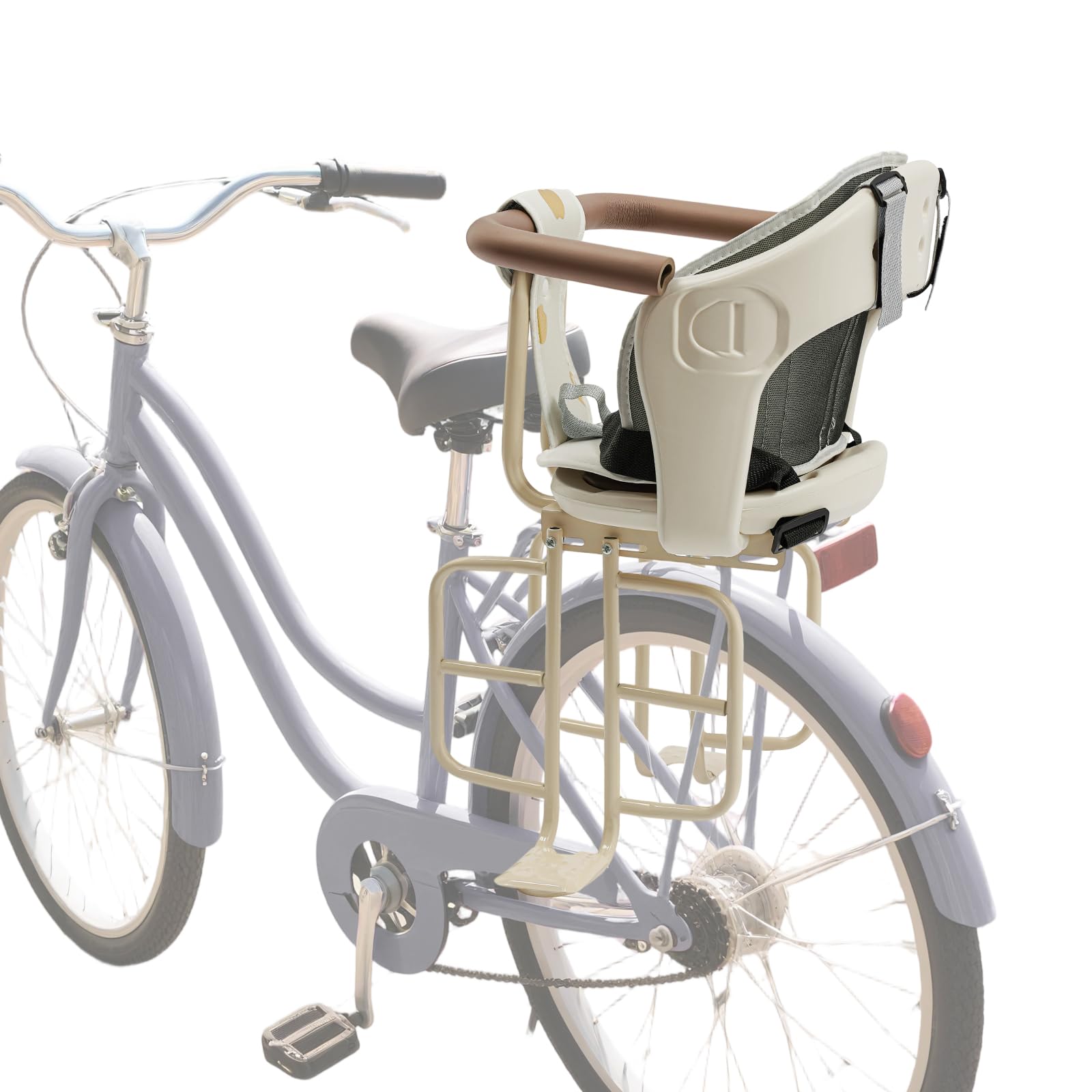 Fahrradkindersitz Hinten, Universeller Kindersitz für Gepäckträger mit 5-Punkt-Gurt, Kindersitz Fahrrad, Fußstütze und Kopfschutz, bis 100kg