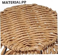 Vista 3 de Cesta de almacenamiento tejida de imitación de ratán organizador para oficina en casa, material PP, contenedor multiusos para aperitivos, frutas