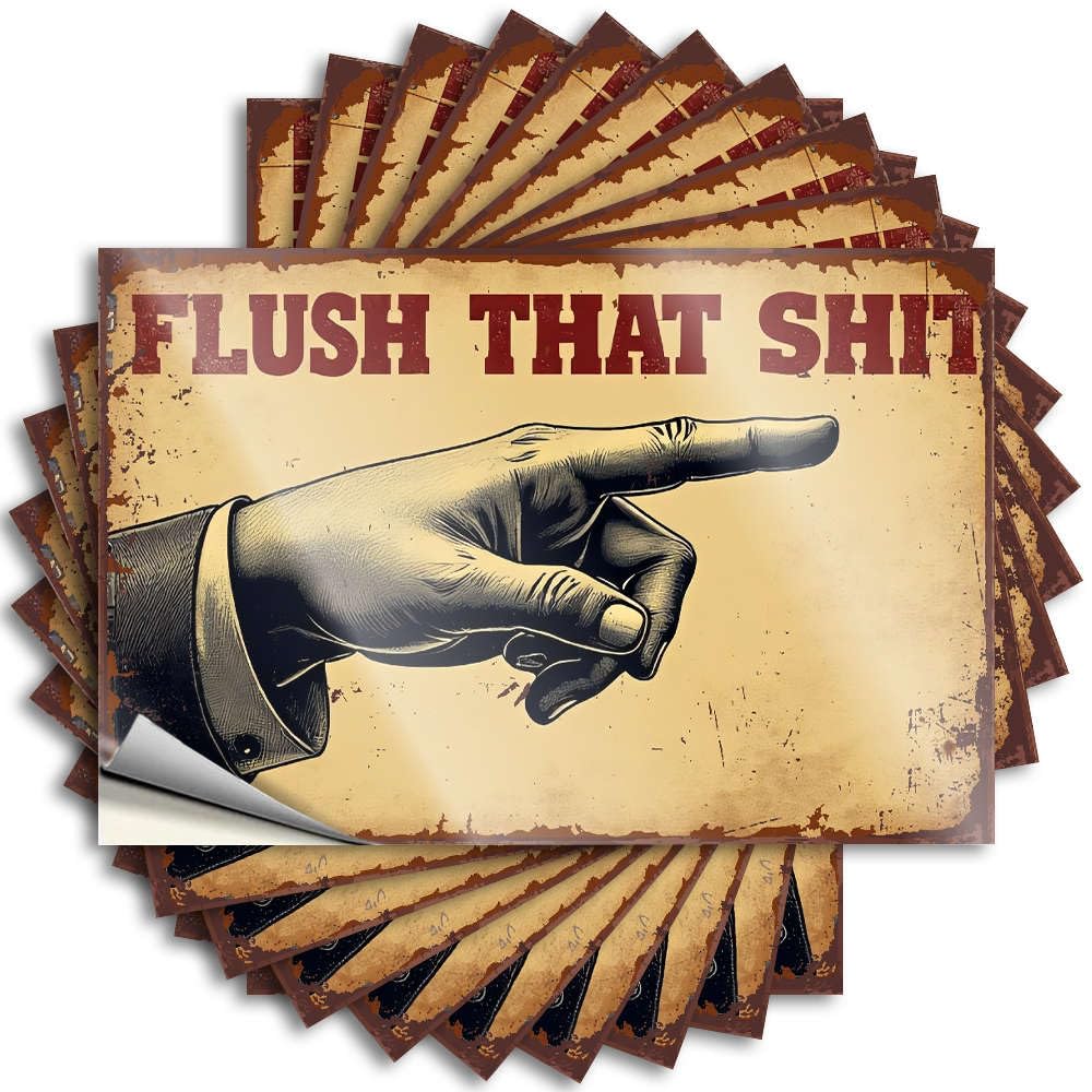 Funny Bumper Stickers Flush That Shit! Stickers 10Pcs Inappropriate Stickers Sticker for Cars(6X9CM)