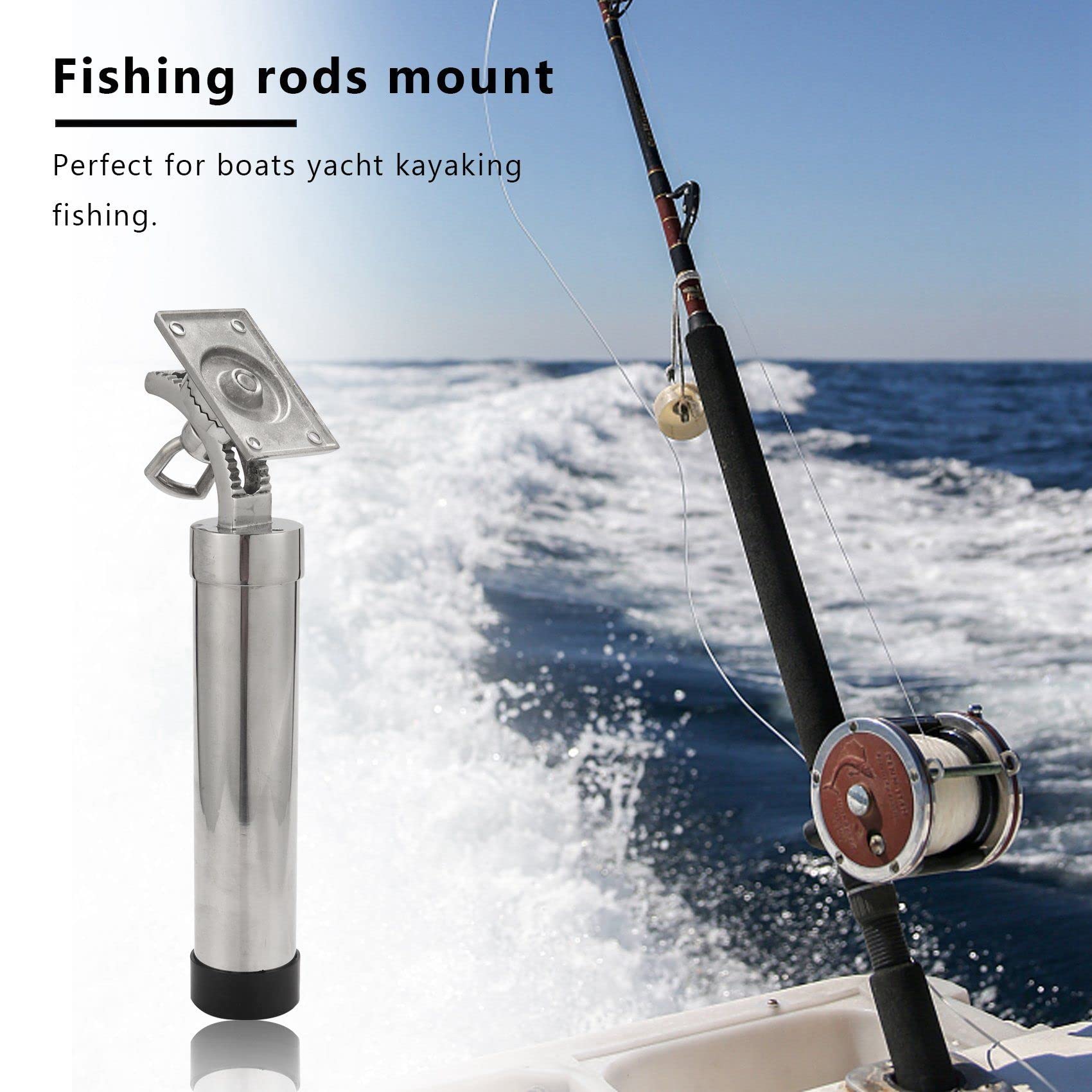 Support de canne à pêche réglable en argent