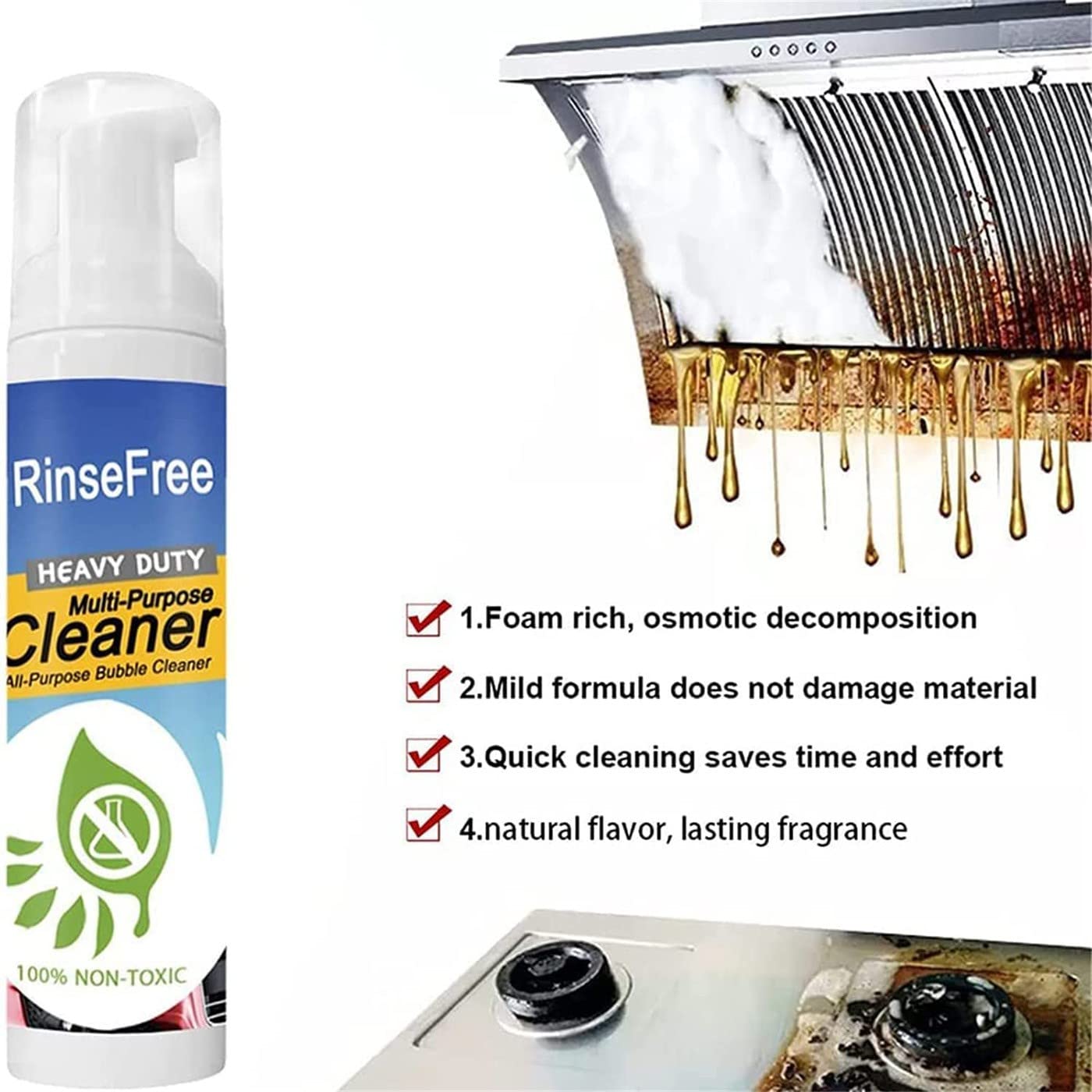 Sgrassatore Spray per Superfici Moderne e Delicate, Detergente per Casa e Cucina, Rimuove Grasso e Sporco Velocemente ed Efficacemente da Finestre e Superfici (30ml, 3pc)