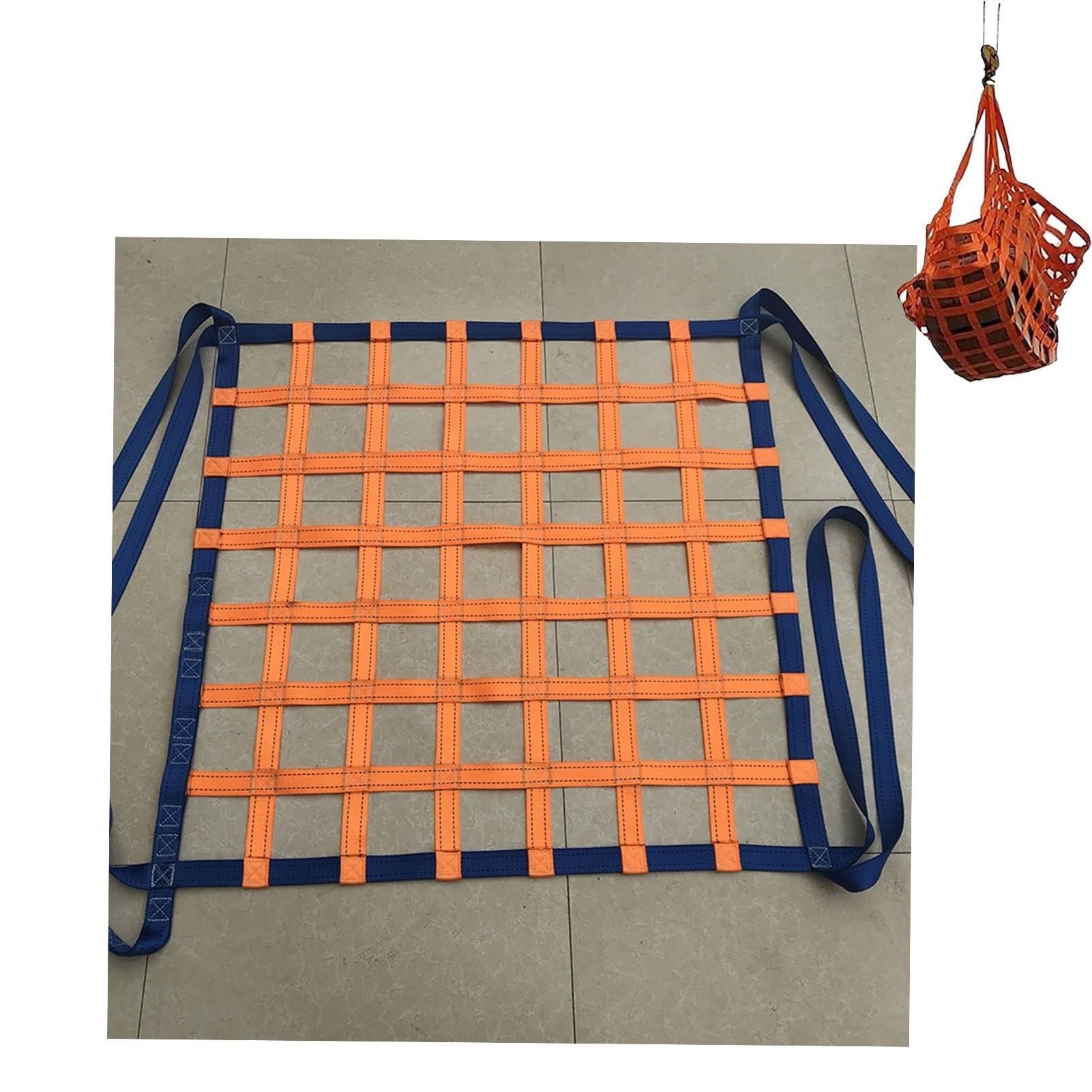 Red De Elevación De La Cuerda - Malla Plana De Poliéster para Eslingas, Red De Izaje Especial para Obras De Construcción, Red De Carga De La Camioneta Pickup(1.5 X 1.5M/Mesh 10cm/Load 1t)