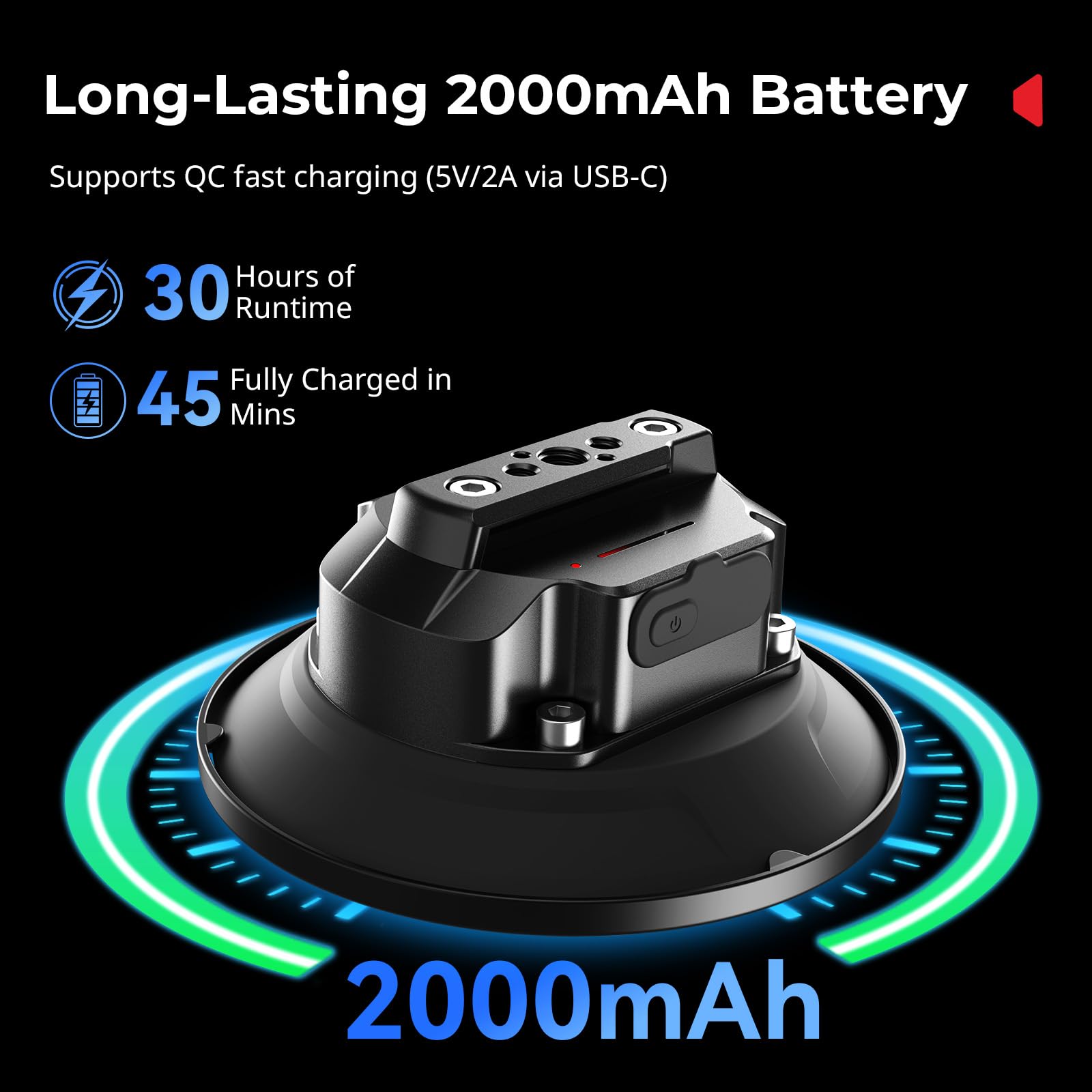 SMALLRIG Zestaw 5" z elektrycznym uchwytem na przyssawkę z ramieniem Magic Arm i głowicą kulową do pojazdów, akumulator 2000 mAh, typ C, silnik elektryczny, uchwyt samochodowy do kamer- 5399