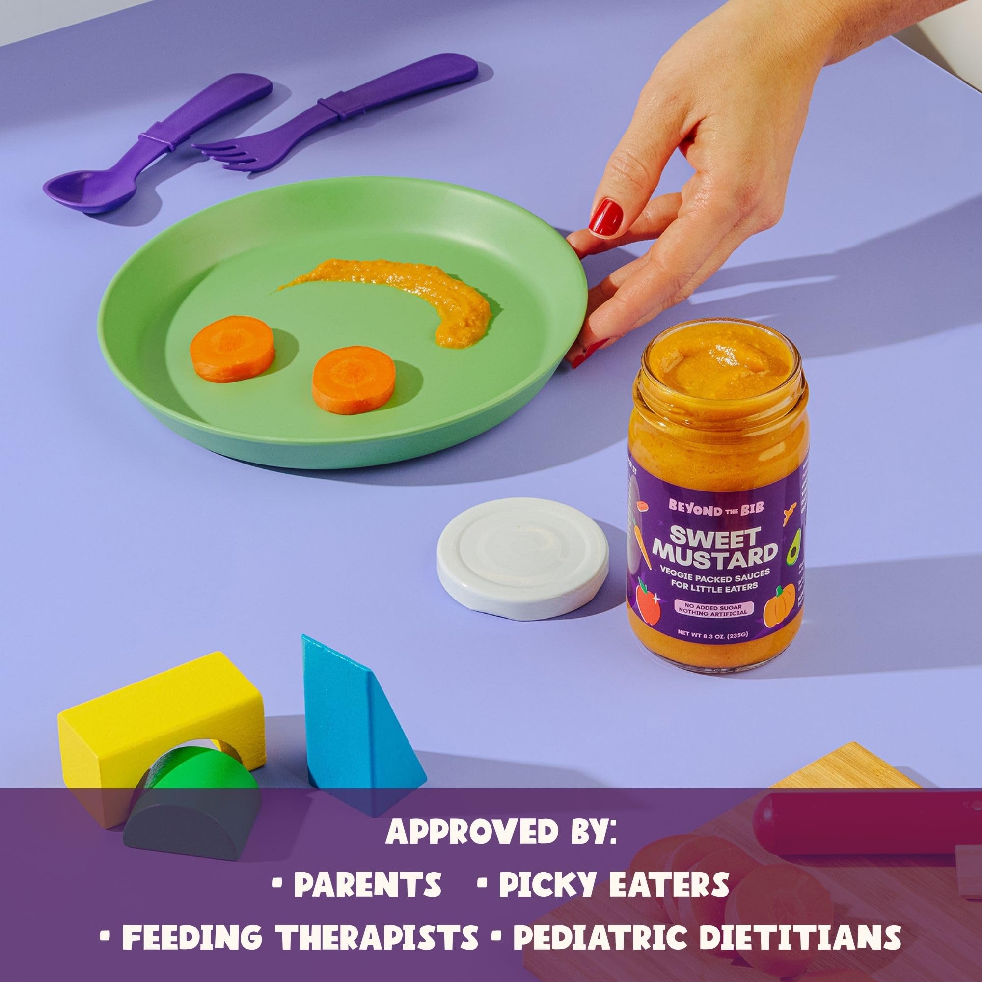 Beyond the Bib All Natural Toddler Sauces for Picky Eaters - Hidden Vegetables, No Added Sugar, Quick & Healthy Mealtime Solution - For 24+ Months (Tomato, BBQ, Sweet Mustard)