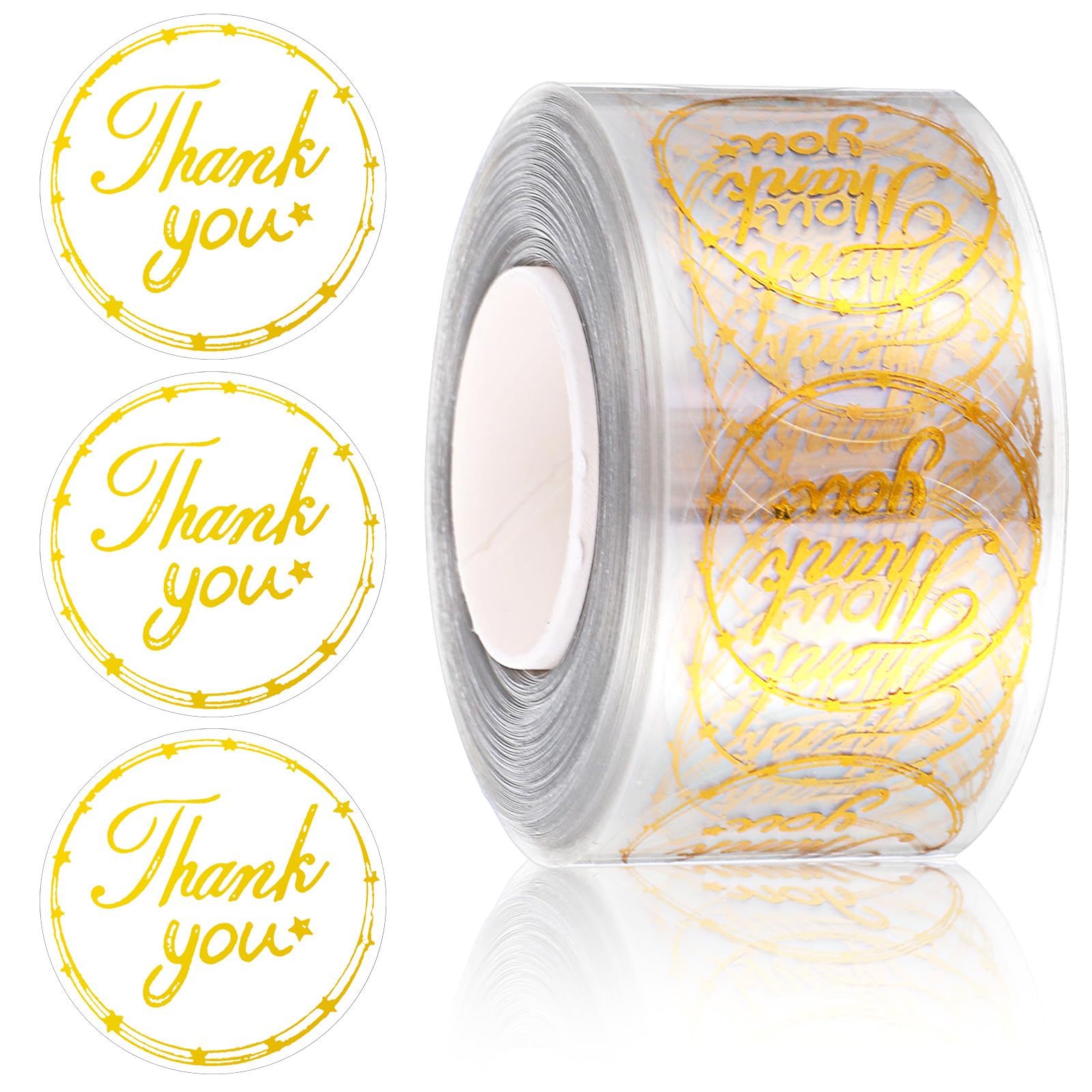 500pcs Gold Thank You Stickers, Self-Adhesive Thankyou Stickers 2.5cm