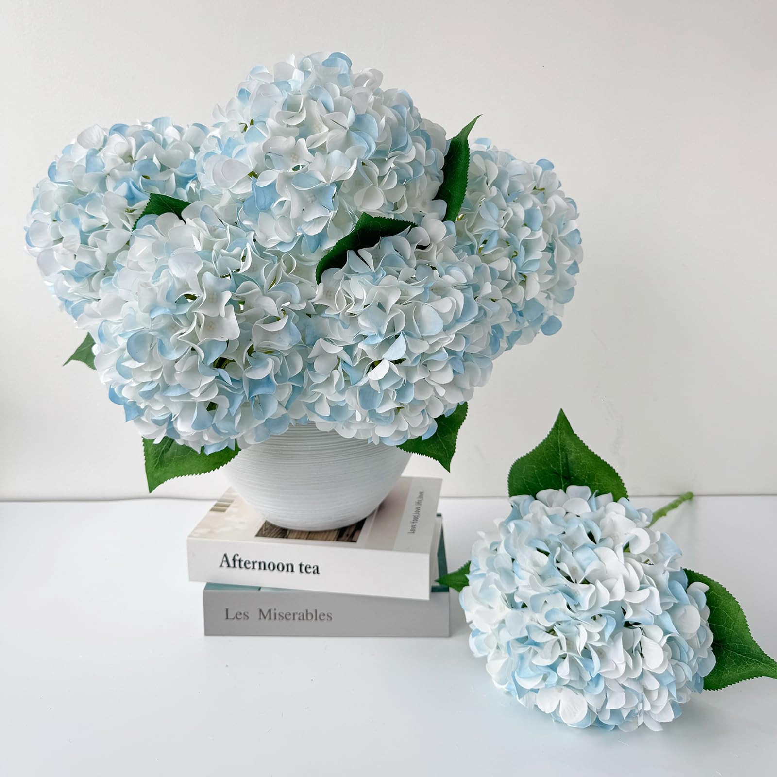 ZYTUYO White & Light Blue Silk Hydrangeas