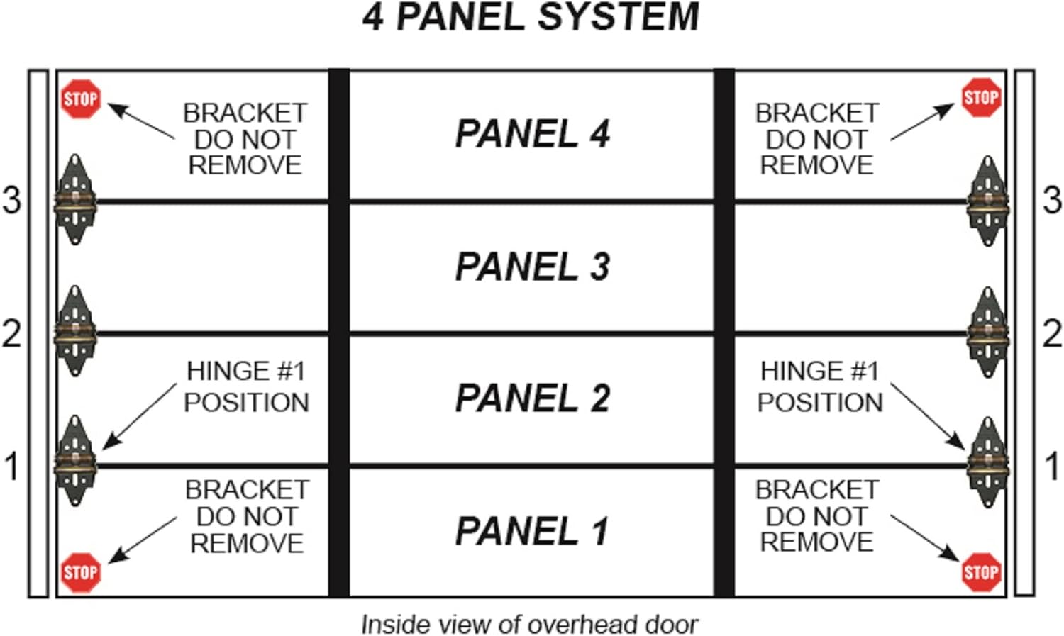 Garage Door Hinge - Energy Saving, 4 Panel Doors 12' Wide & Over, MFG# C4416-40