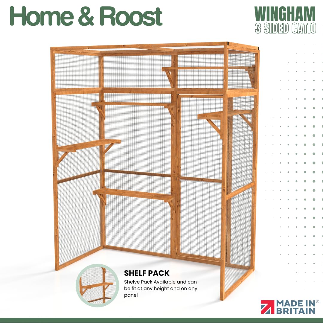 The Hutch Company 3 Sided Wingham Catio & Playpen – Outdoor Cat Enclosures, Shelves, Ramps & Accessories | Safe Outdoor Play for Cats 12 Different Sizes to suit all Homes (6ft│3ft│7.2ft) — view 3