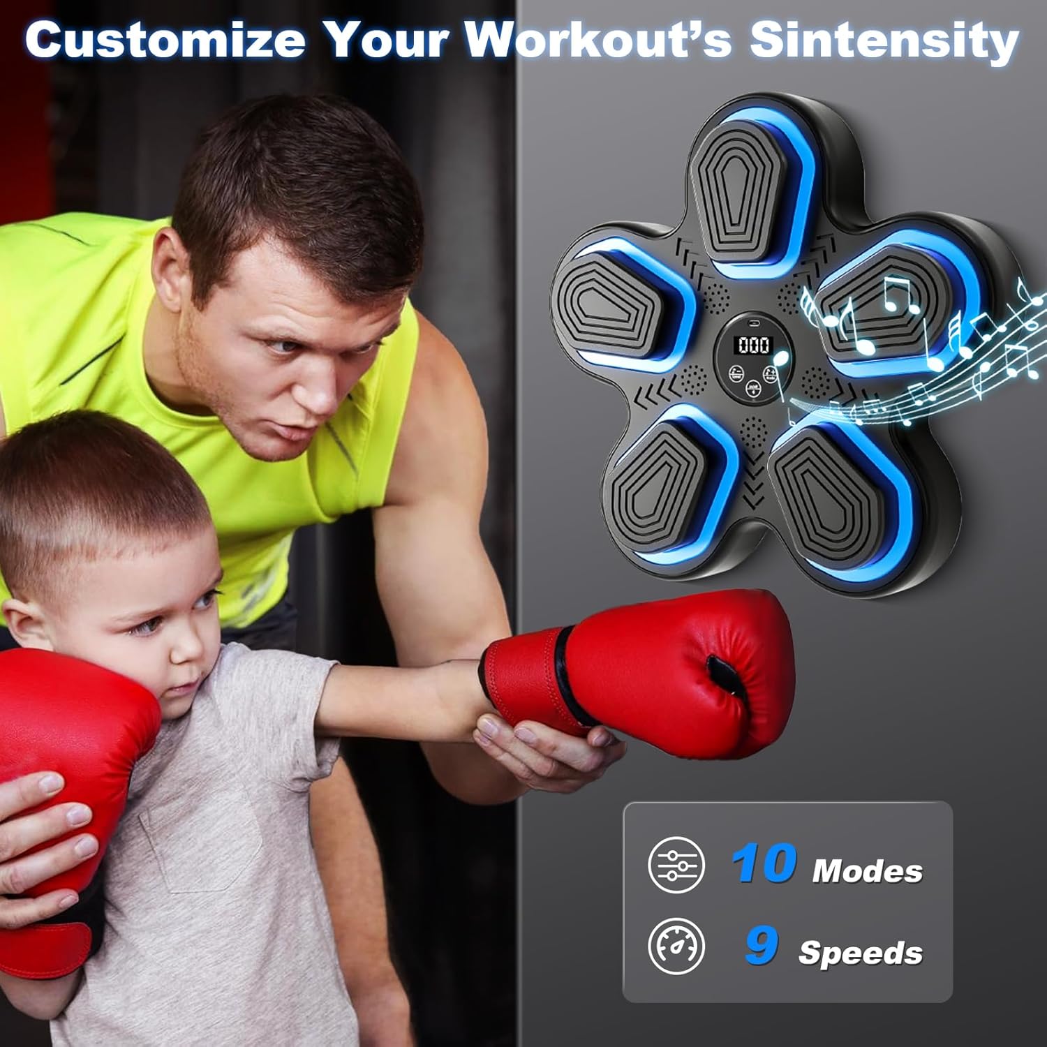 Music Boxing Machine for Adults Upgraded Bluetooth Smart Wall-Mounted Interactive Punching Trainer for Home Indoor Workout and Gym Equipment - Image 4