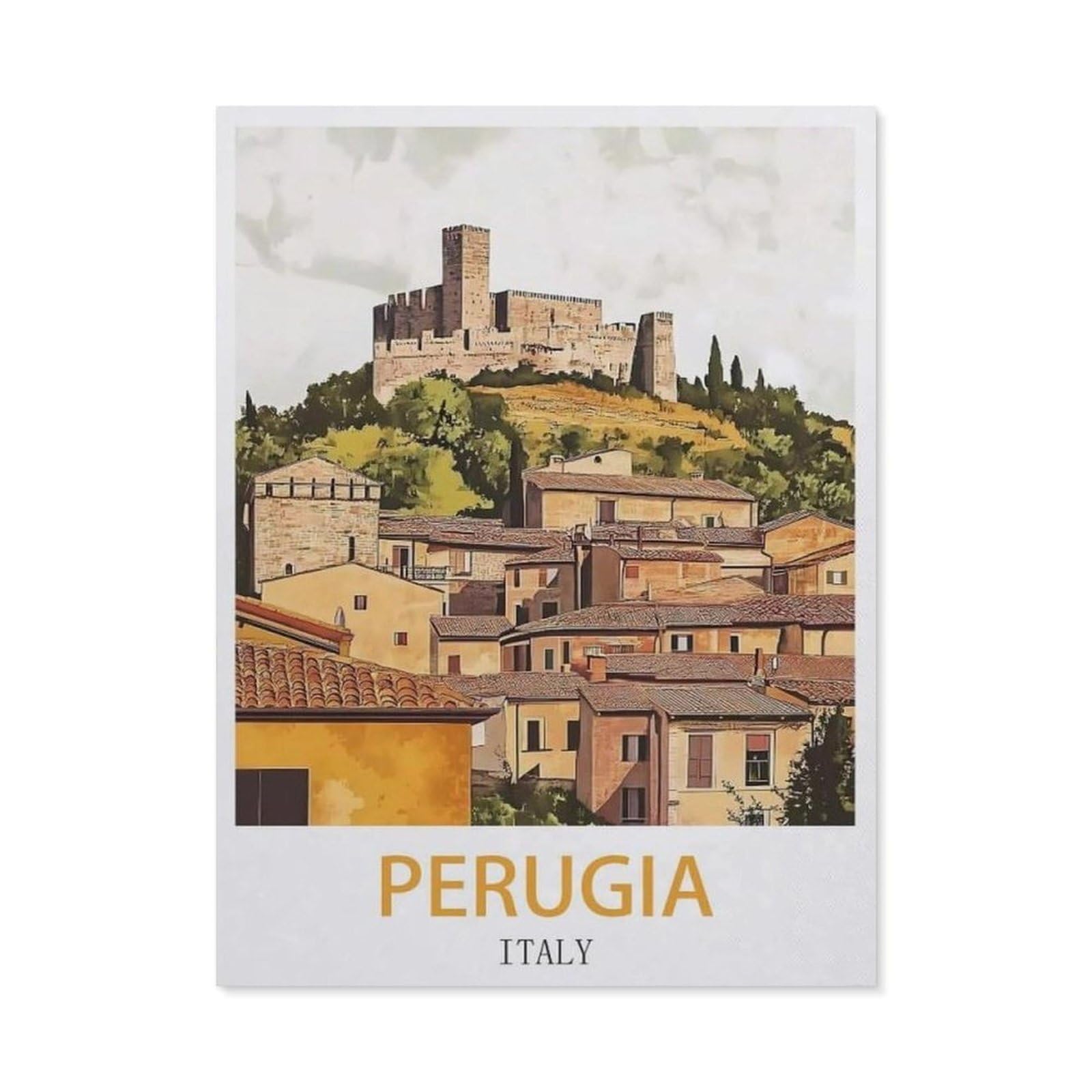 Jigsaw Puzzles 1000 Pieces Wood Assembling Picture，Perugia Italy，Adults Games Educational Toys（75x50cm）-EZ60