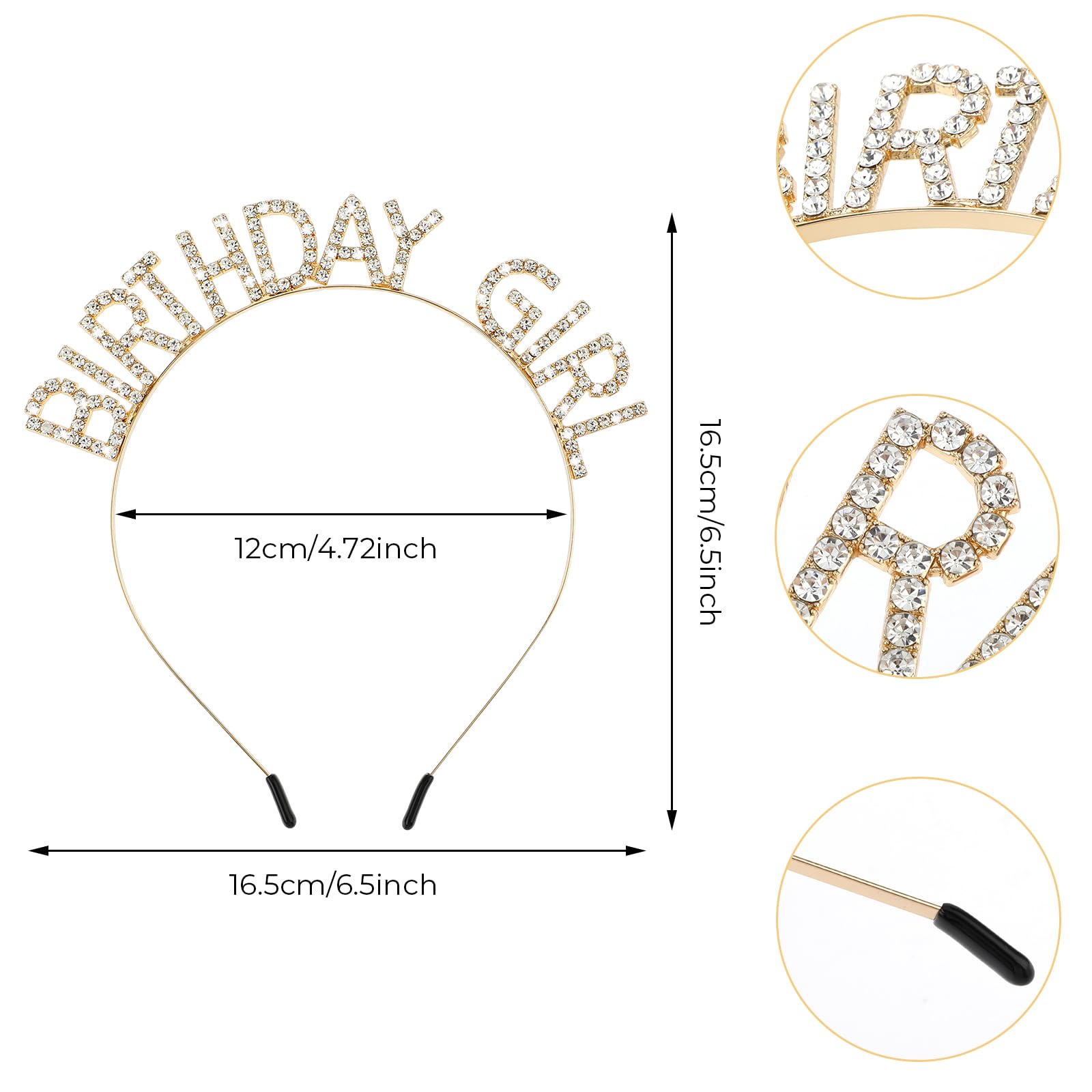 AOPRIE Geburtstagskrone Für Mädchen & Frauen – Goldfarben, Mit 168 Strass-Steinen, Verstellbar, Ca. 13 Cm, Perfekt Für Partys & Fotos
