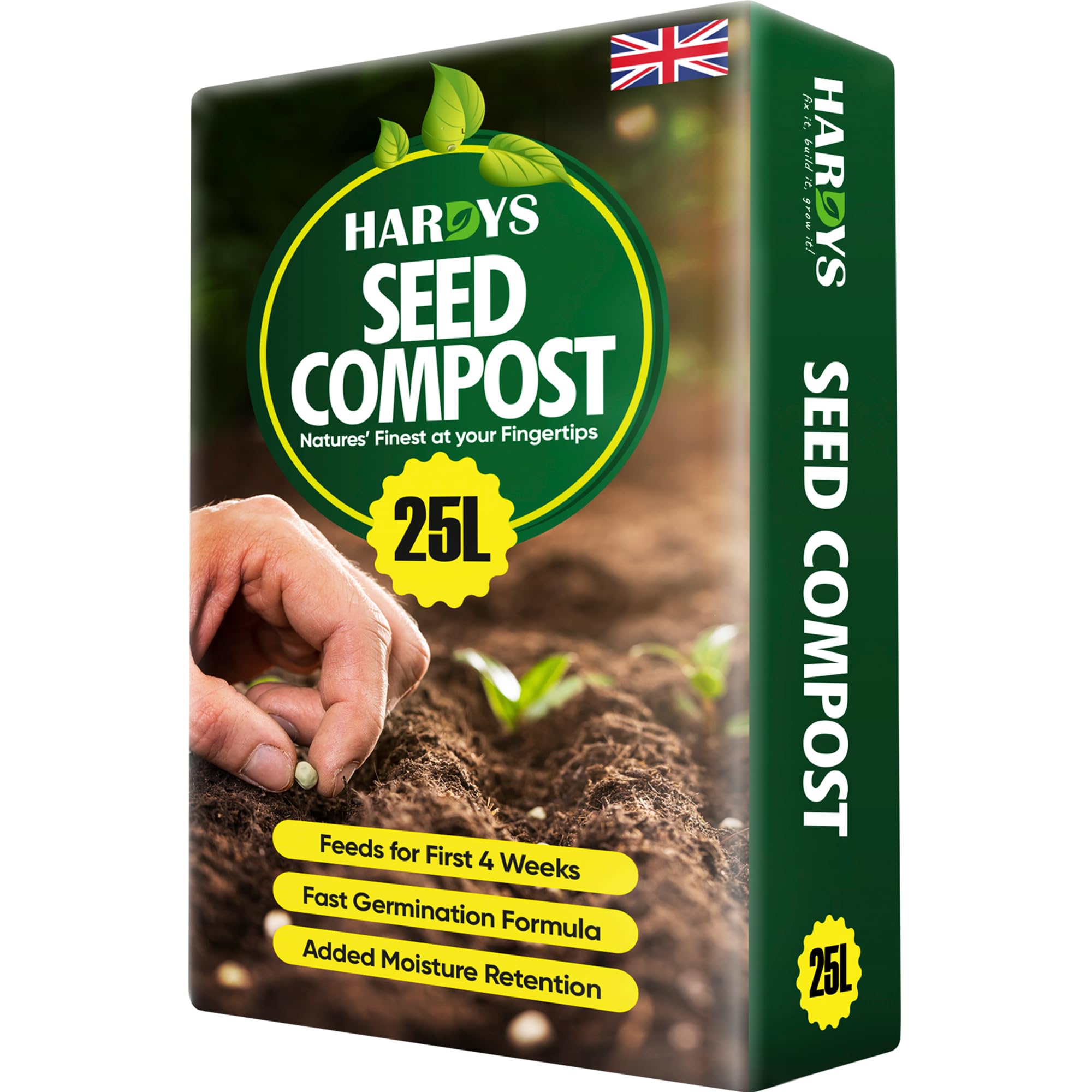 Hardys 25L Balanced Seed Compost - High Nutrient & Slow-Release Planting Multipurpose Soil Mix for Seedling, Cutting, Propagation - Indoor & Outdoor Potting Soil for Seeds