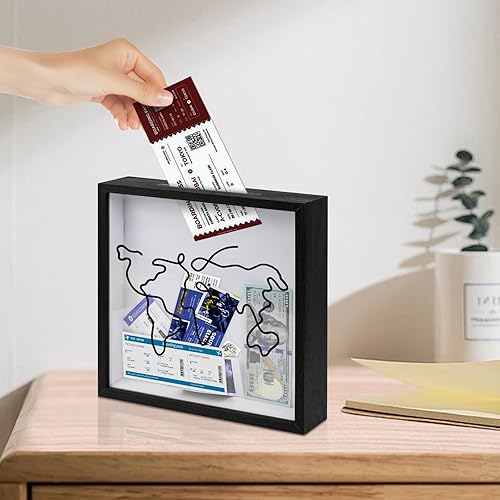 Miniatura 4 de ZEEYUAN Caja de archivo de aventura de viaje de 12 x 12 pulgadas, regalo para papá, regalo de esposa, hija e hijo, caja de sombra de memoria