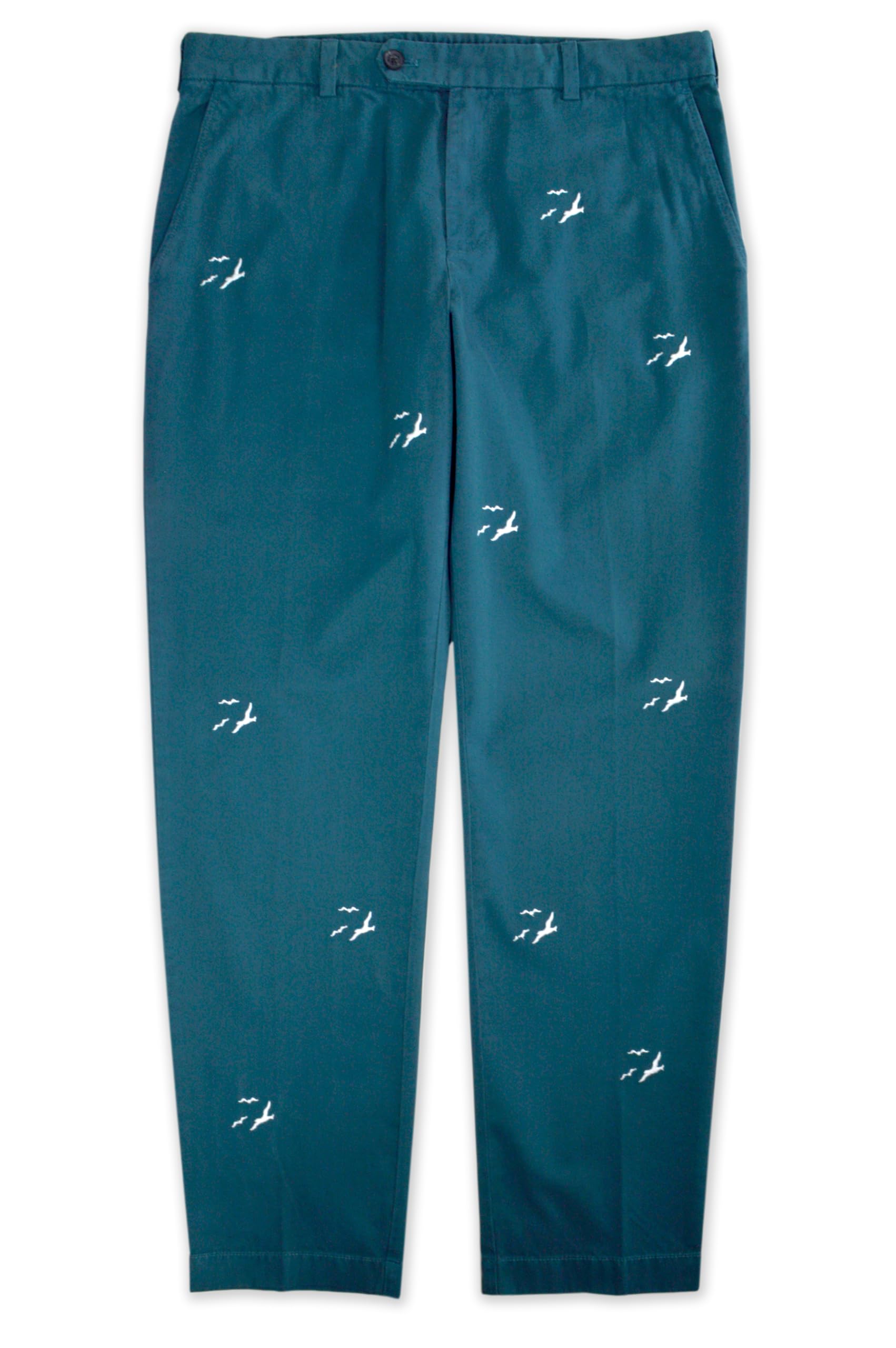 Brooks Brothers Milano Fit Seagull - Pantalones chinos teñidos con bordado para hombre