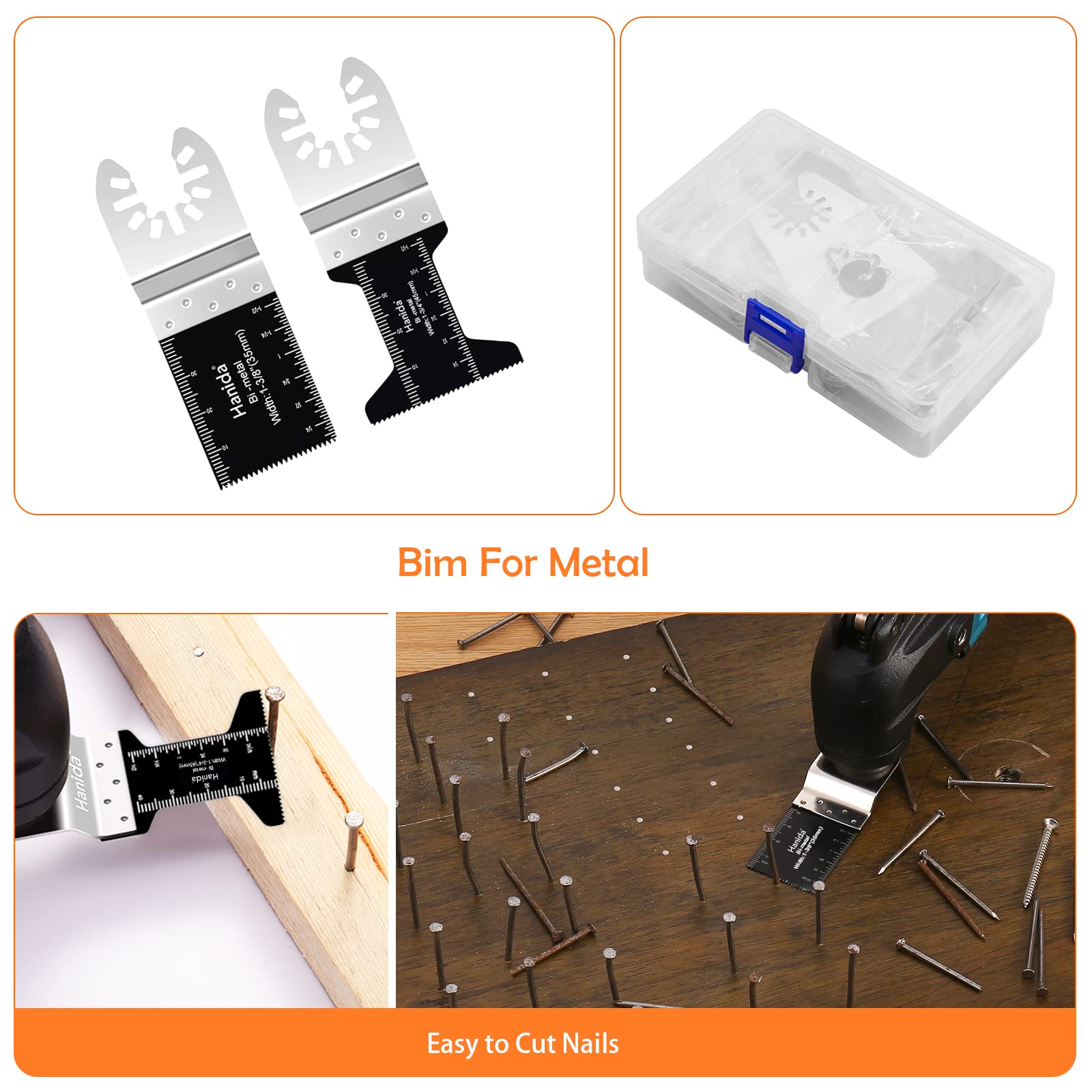122 lame oscillanti in metallo per seghe multiutensili, per legno e plastica, lame oscillanti a sgancio rapido, adatte per Fein Multimaster Porter Cable Black & Bosch, Decker, Dremel, Ryobi