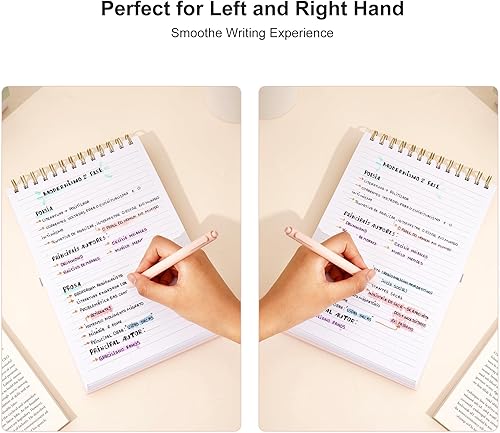 Miniatura 6 de Yoment Top - Cuadernos de espiral de tapa dura, cuaderno grande con rayas de 7 x 10 pulgadas, 240 páginas rayadas, cuadernos en espiral para zurdos,