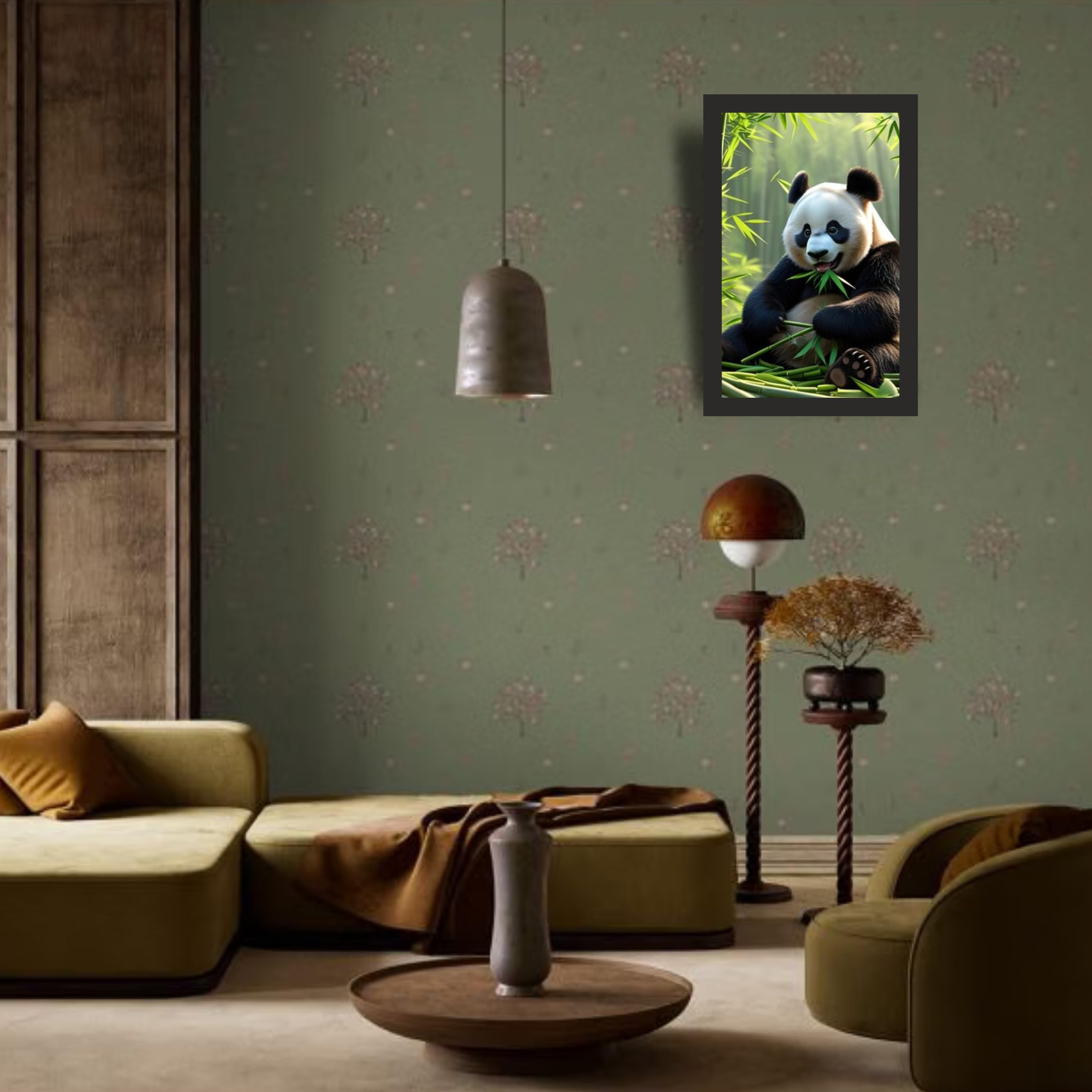 Panda Wall Art Frame 12x18 Inch