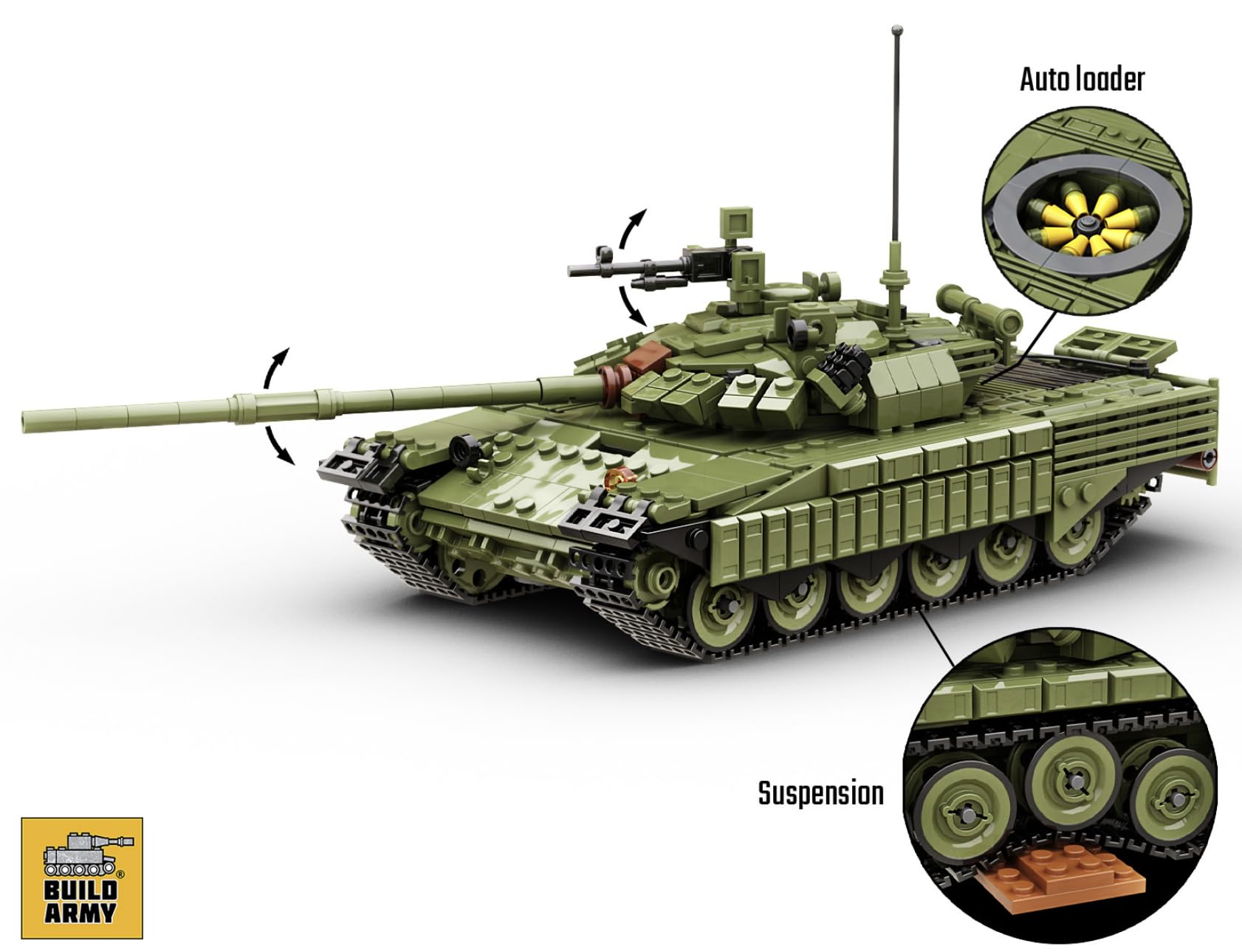 Rosyjski T72 B3 główny czołg bojowy model cegły klocki 1205 szt