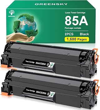 GREENSKY Compatible Toner Cartridge Replacement for HP 85A CE285A HP85A for HP LaserJet P1102W 1102W P1109W M1212NF MFP P1005 P1006 M1217NFW Printers Black, 2-Packs