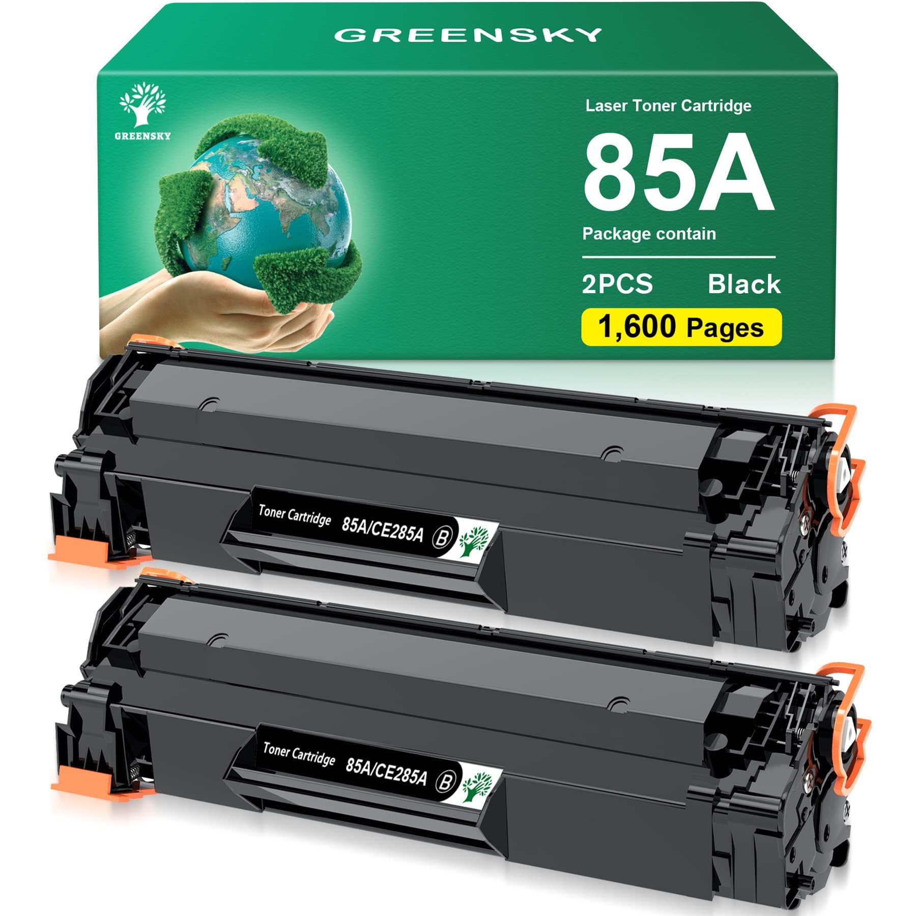 GREENSKY 85A Toner Sostituzione per HP CE285A 85A per HP LaserJet Pro P1102 P1102W M1212NF M1132 MFP M1217NFW M1132 M1212 M1130 P1100 M1136 M1210 M1210MFP M1134 M1134MFP (2 Nero)