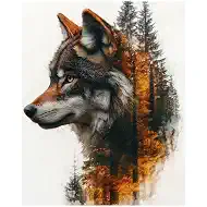 XTCIXAL Paint by Numbers Kit for Adults Beginners, Wolf Paint by Number for Adult - 16" Wx20 L, Wolf Acrylic Canvas Painting Kits for Gifts Home Wall Decor