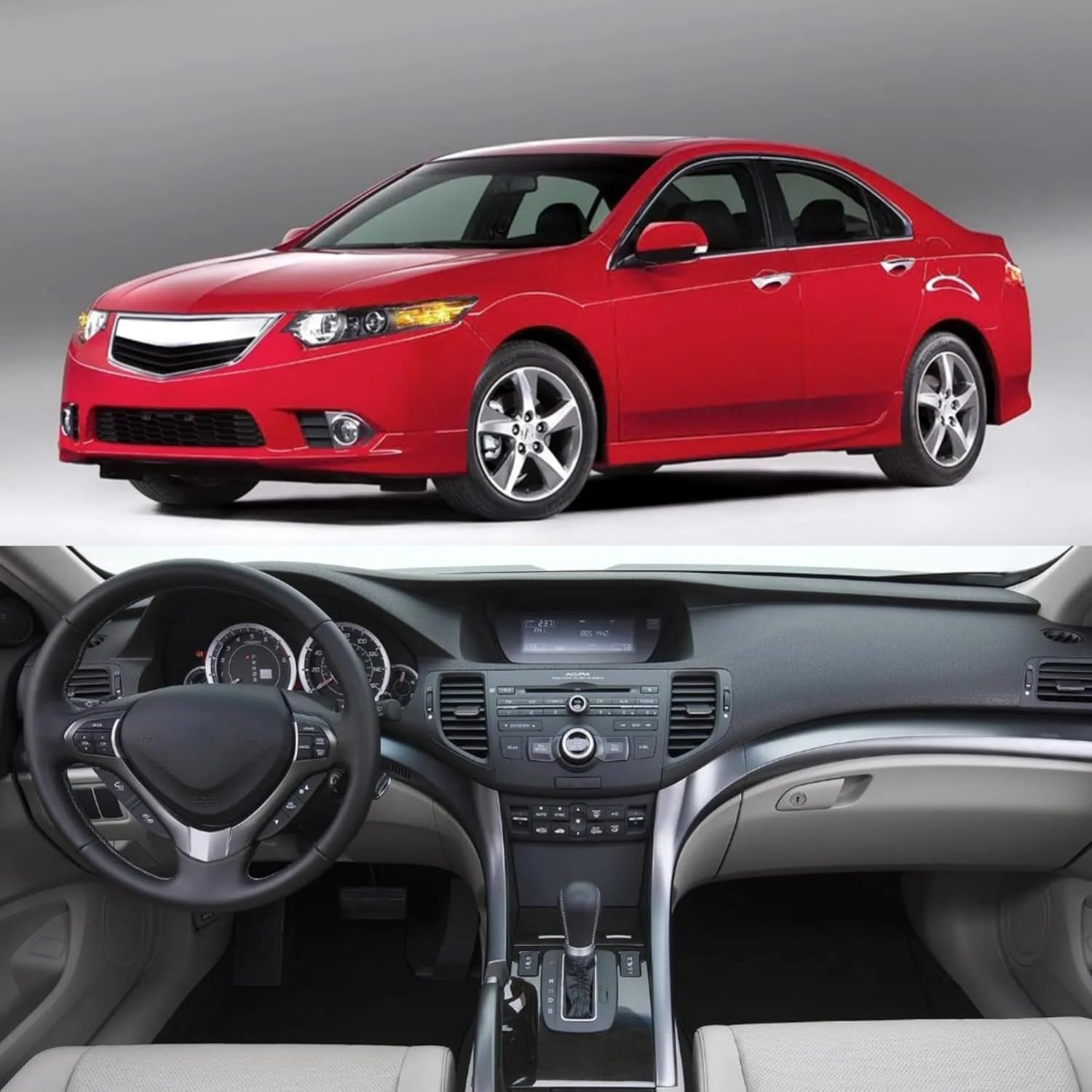 Car Dash Cover for 2009 2010 2011 2012 2013 2014 Acura TSX Accessories Dashboard Cover Mat Carpet Sunshade Windshield No Glare Black Leather