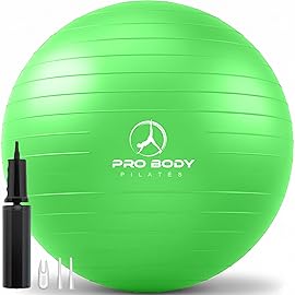 ProBody Pilates Exercise Ball - Multiple Sizes Gym Grade Balance Ball for Fitness, Workout, Pregnancy & Physical Therapy, Stability Yoga Ball Chair (Green, 55 cm)