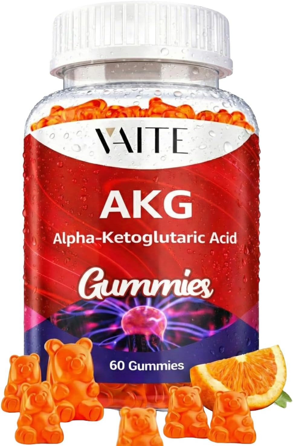 AKG Supplement Alpha-Ketoglutarate Gummies 1000mg - Anti-Aging Formula with Mitochondrial Support, Cellular Energy Boost, Longevity Supplements and Metabolic Health - Vegan, Non-GMO, 60 Chewables