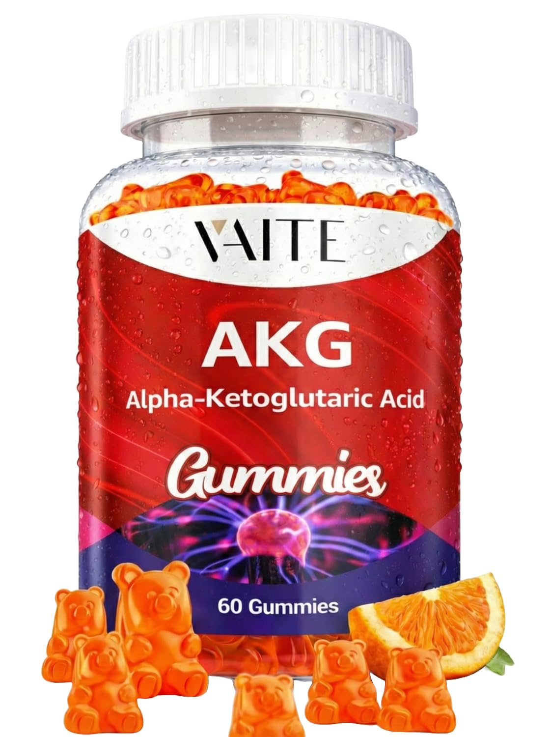 AKG Supplement Alpha-Ketoglutarate Gummies 1000mg - Anti-Aging Formula with Mitochondrial Support, Cellular Energy Boost, Longevity Supplements and Metabolic Health - Vegan, Non-GMO, 60 Chewables