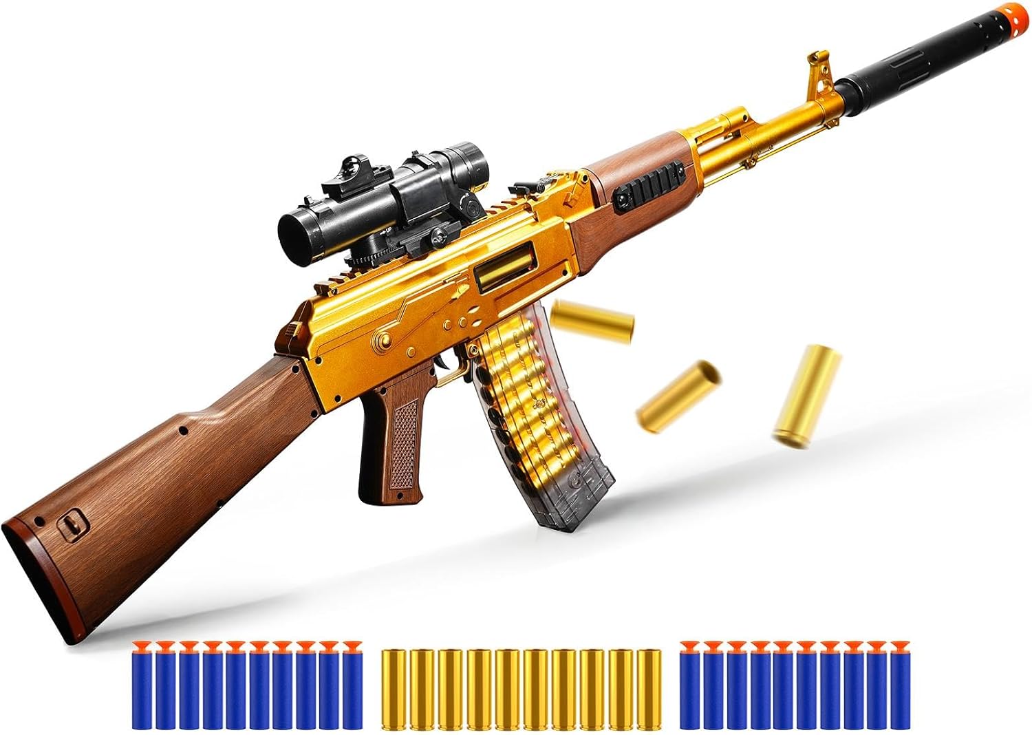 Toy Blaster Automatic Shell Ejecting Sniper Rifle with Soft Bullets, Auto & Manual Modes for Teens, 18+