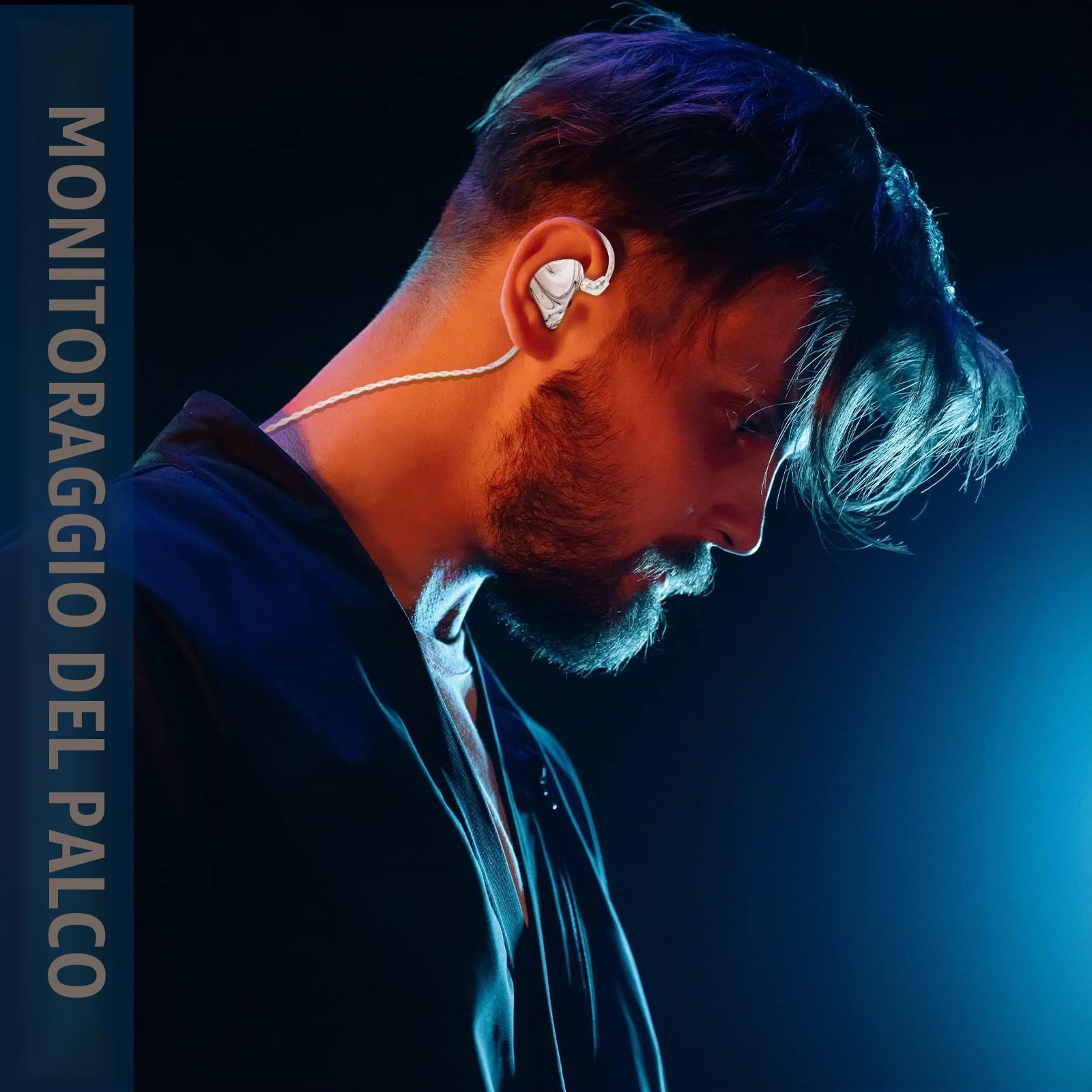 BASN MMCX - Auricolari in-ear a triplo driver con bassi ricchi, HiFi Stereo IEM con cavi staccabili aggiornati per audiofili musicisti (bianco porcellana)