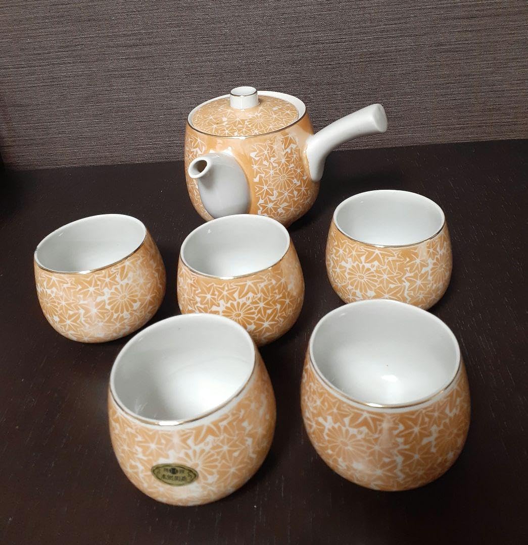 急須 & 湯呑みセット 本郷陶苑 紅葉柄 急須 & 湯呑みセット 本郷陶苑