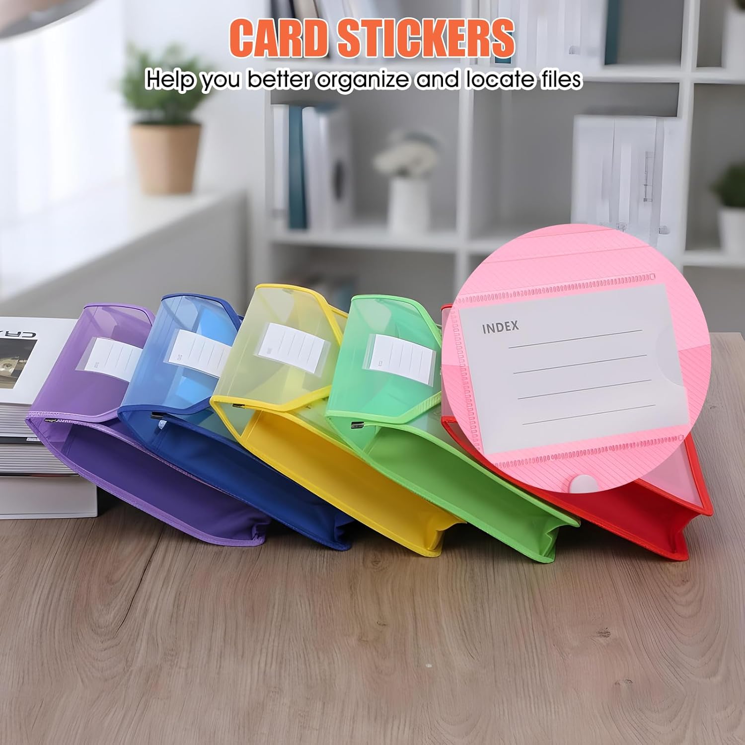 10 Pack Plastic Expanding File Folder, Folders for Documents with Snap Closure, Colorful File Folder Organizer, Transparent Accordion File Organizer, Large Capacity, Fit Letter/A4 Size, 9 Color