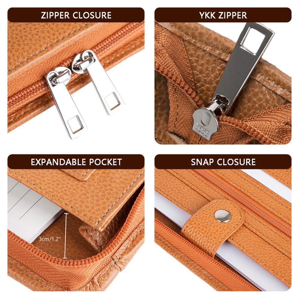 Zwischenablage für Bürobedarf Handgemachte echtes Leder Portfolio A4 Ordner Document Organizer, Personalisieren Business Travel Case - Brown Haltbarer Clip mit niedrigem Profil