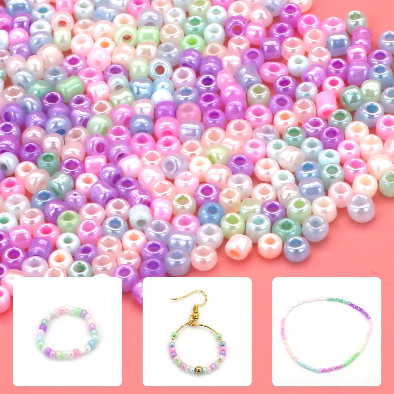 Glazen Rocailles Set Regenboog 8 kleuren
