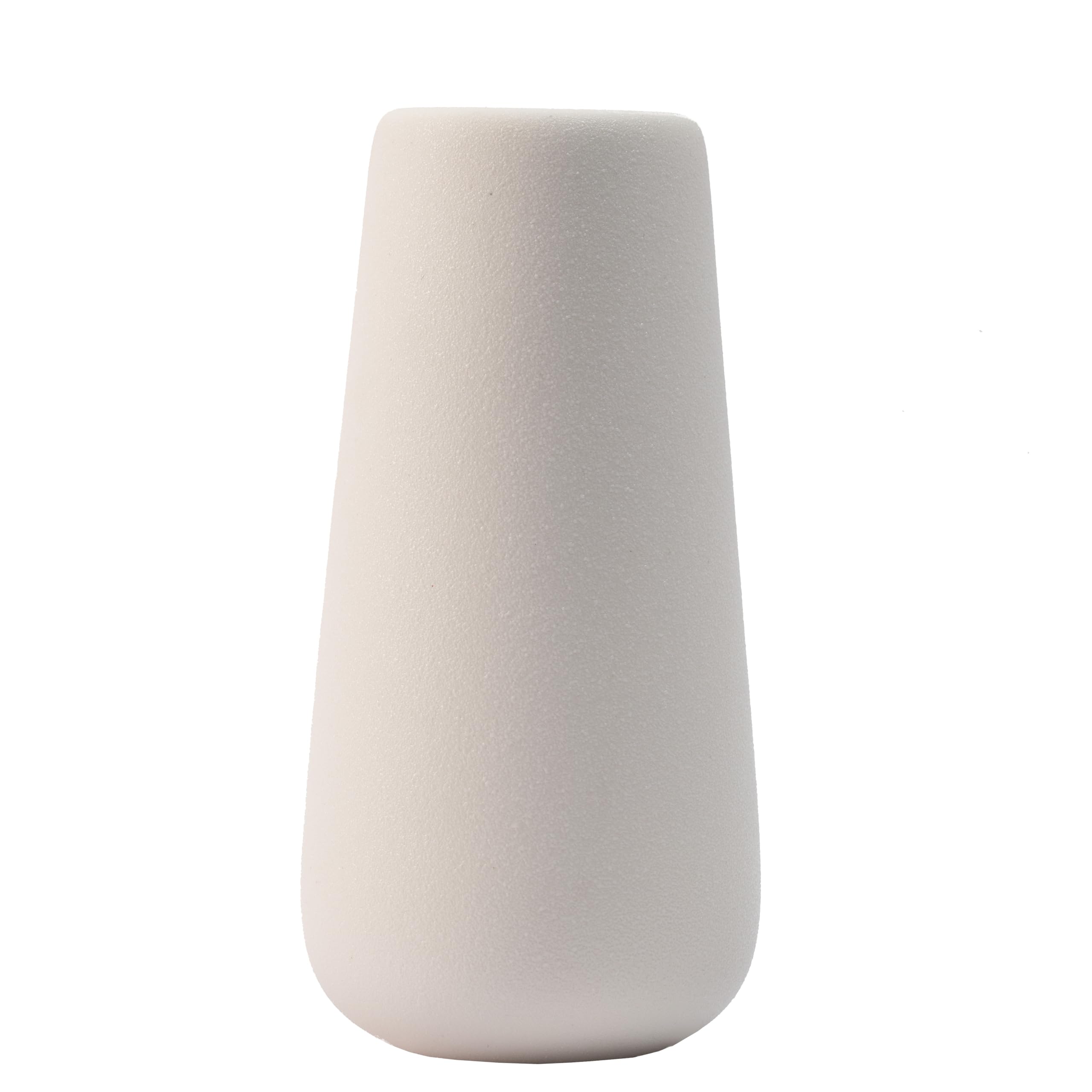 Jarrón de Cerámica Blanco, Jarrones Decorativos Modernos, Floreros Decorativos Modernos, Decoración de Jarrón de Mesa para Decoración Hogar, Sala de Estar, Dormitorio, Oficina, Estantería (Blanco)