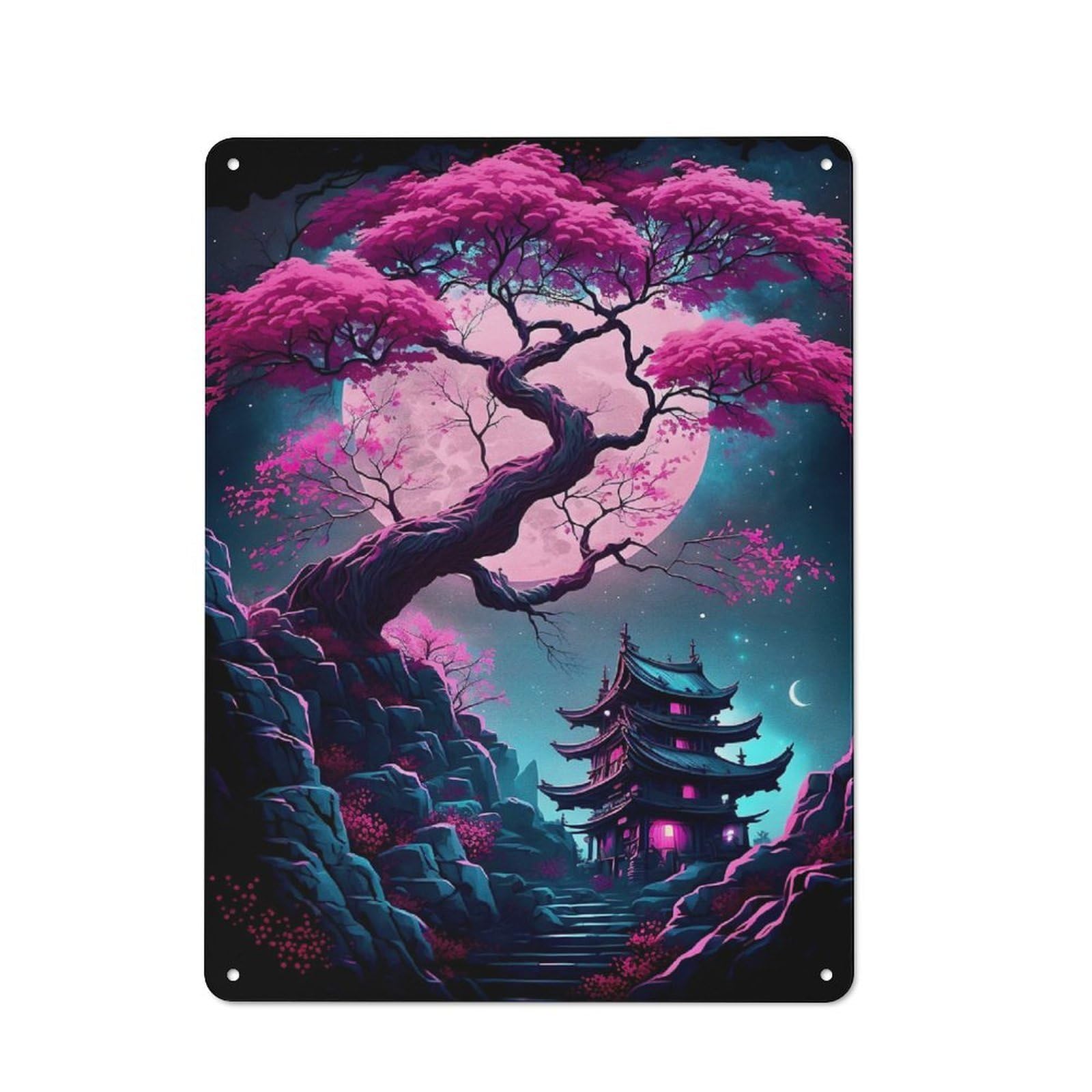 Junmoney Mystical Tree 10 Retro Tin Sign 40X30cm For Pub Or Café, For Collectors Building A Themed Wall Display