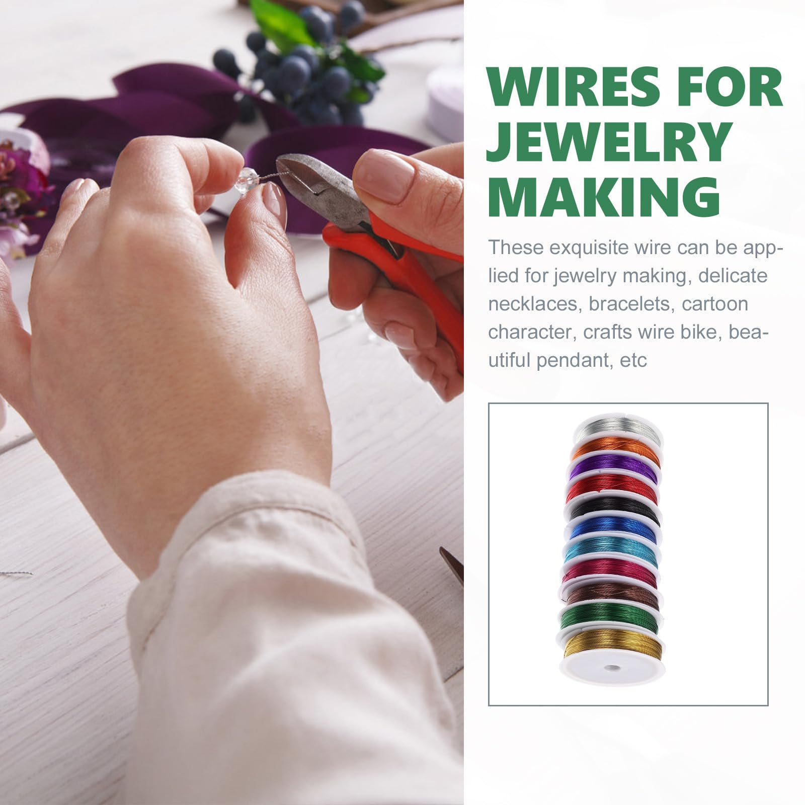 11 Rollos Alambre de Hierro Galvanizado para Manualidades, 0,5 Mm Diámetro, 40 Yardas por Rollo, Colores Mixtos para Bisutería y Bricolaje Creativo
