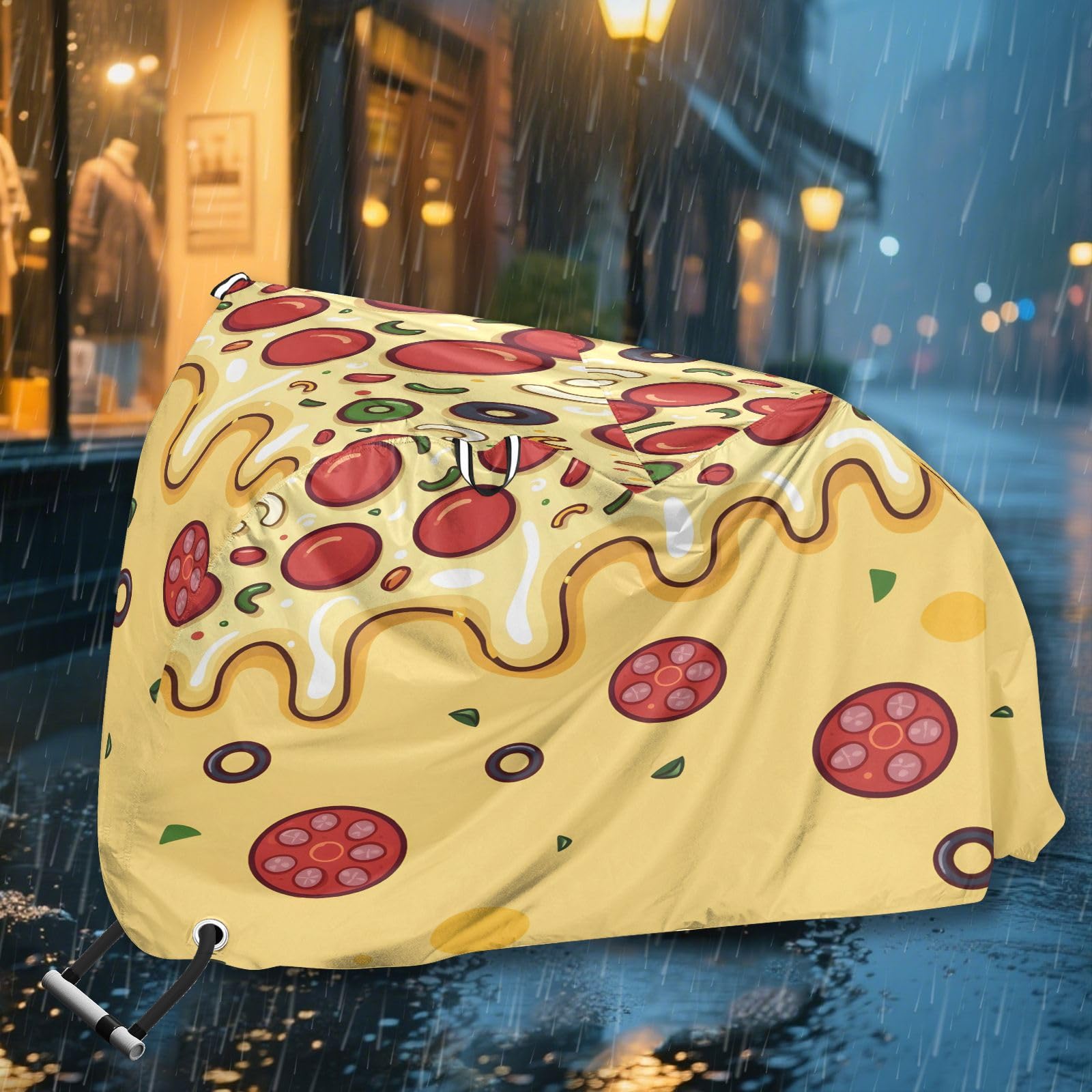 Pokrowiec na rower, wodoodporny, outdoorowy, rowerowy, motorower, wytrzymały, wiatroszczelny, ochrona przed słońcem, do roweru górskiego, szosowego, pizzy