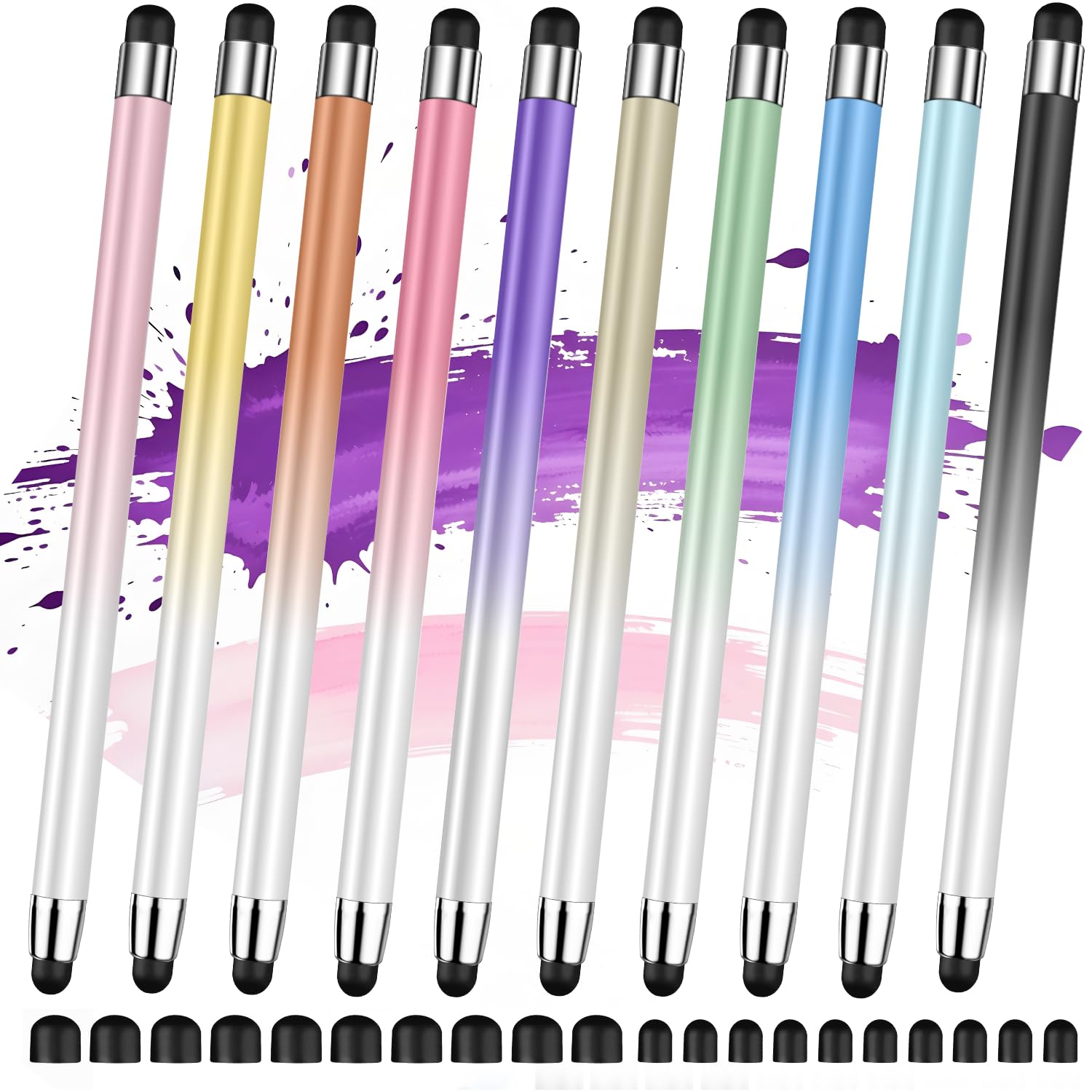 Pennino capacitivo 2 in 1 per touch screen, alta precisione e sensibilità, adatto per iPad/iPhone/Samsung/smartphone Android e tablet, compatibile con tutti i touch screen