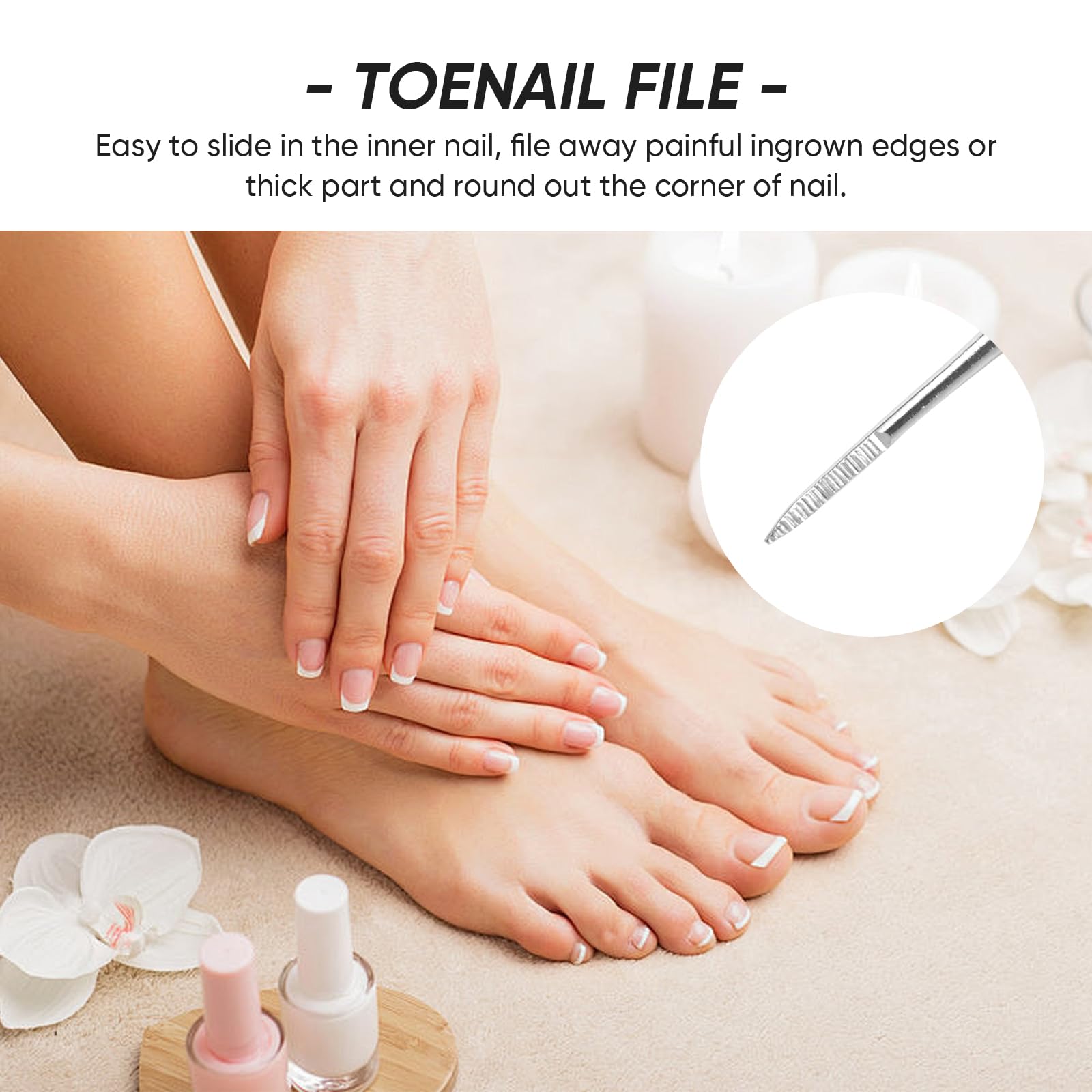 6 limas y levantadores de uñas encarnadas, herramienta profesional de acero inoxidable quirúrgico para uñas encarnadas, tratamiento seguro de limpieza de uñas, kit de herramientas de pedicura 5