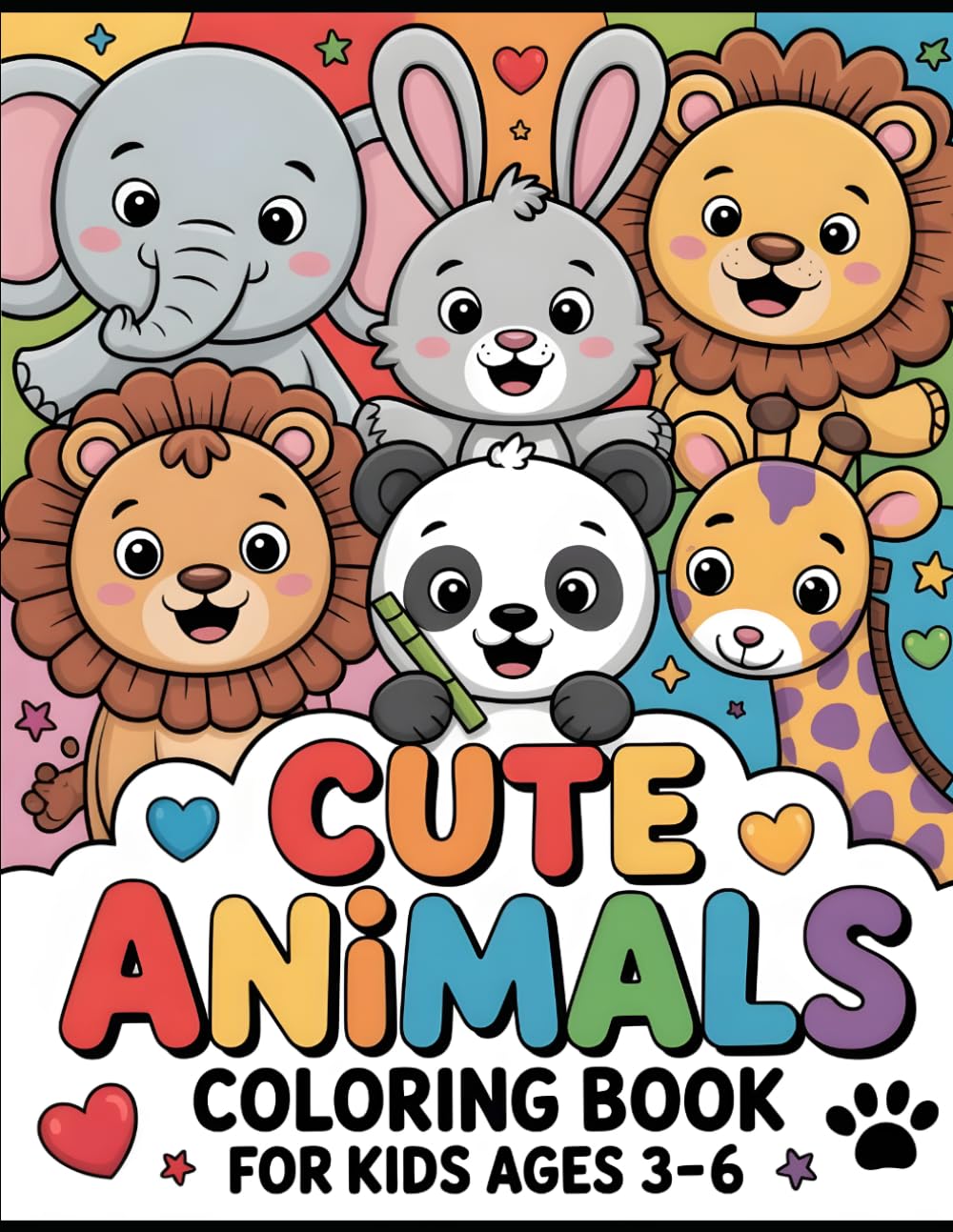 Cute Animals Coloring Book for Kids Ages 3–6