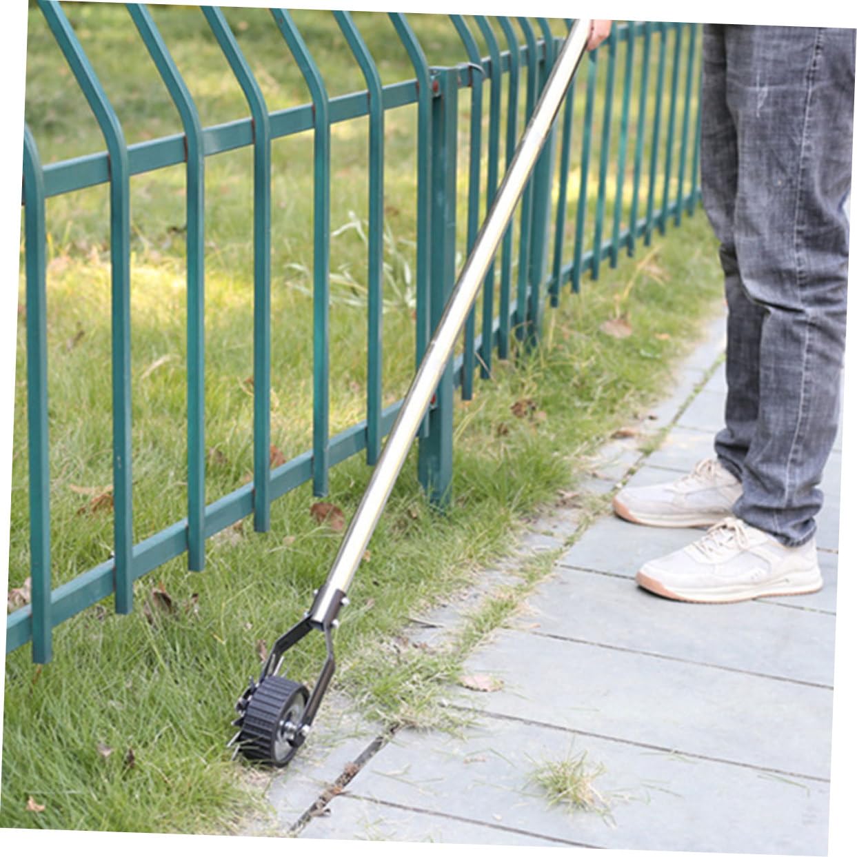 Happyyami Bordatore Manuale Rotante in Metallo per Prato Ruota, Attrezzo Giardino per Rifinitura Bordi, Utensile Manuale per Cura Prato Professionale