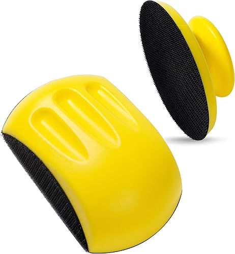 Bloque de lijado de mano de 5 pulgadas, bloque de lijado de gancho y bucle, 2 bloques de lijado de mano redondos y de ratón, bloques de lijado de