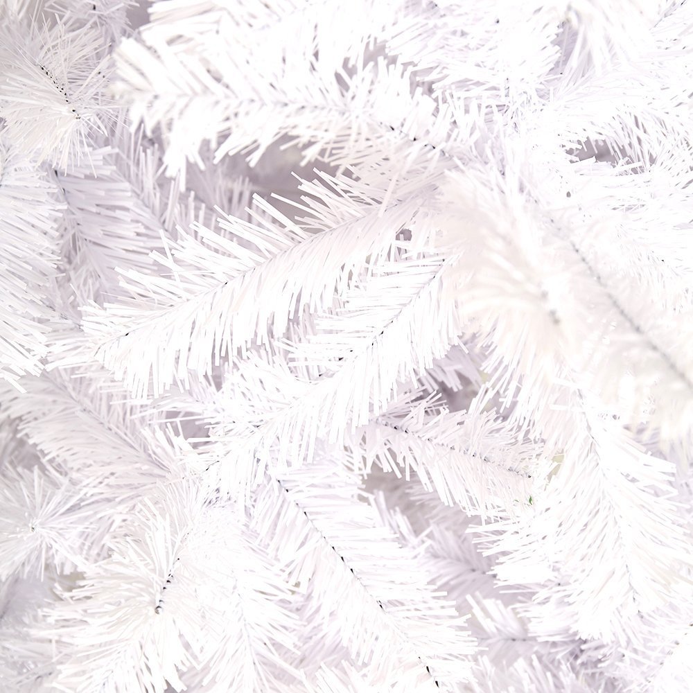 HENGMEI - Sapin de Noël en PVC vert, sapin de Noël avec support en métal, env. 100 branches Lena, décoration de Noël, PVC blanc., 240cm