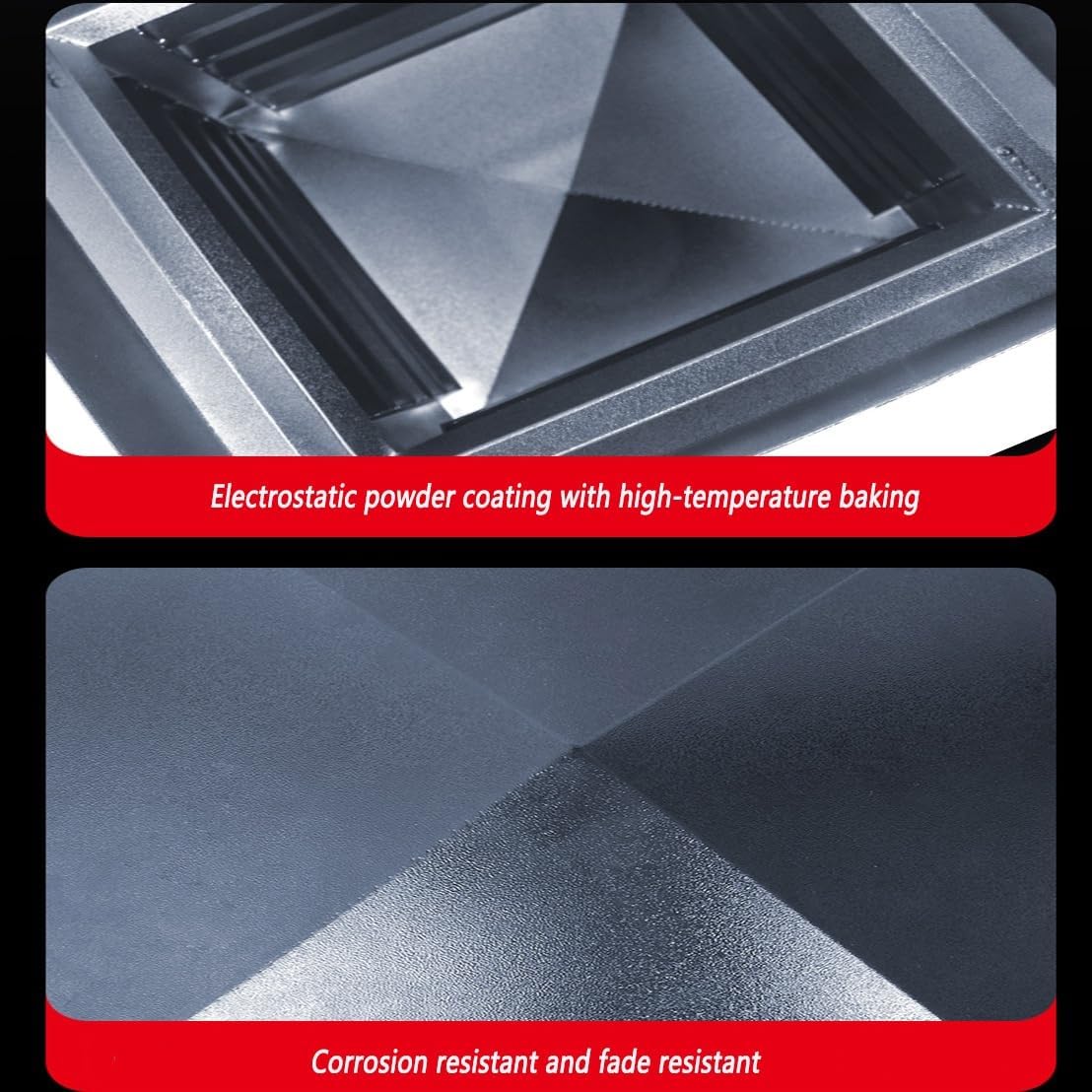 Aluminum Alloy Square Chimney Cowl Cap, Anti-Backup Ventilated Design with Louvre and Tapered Top, for Villa Chimney Rain and Snow Protection(24x24Inch/60x60cm)