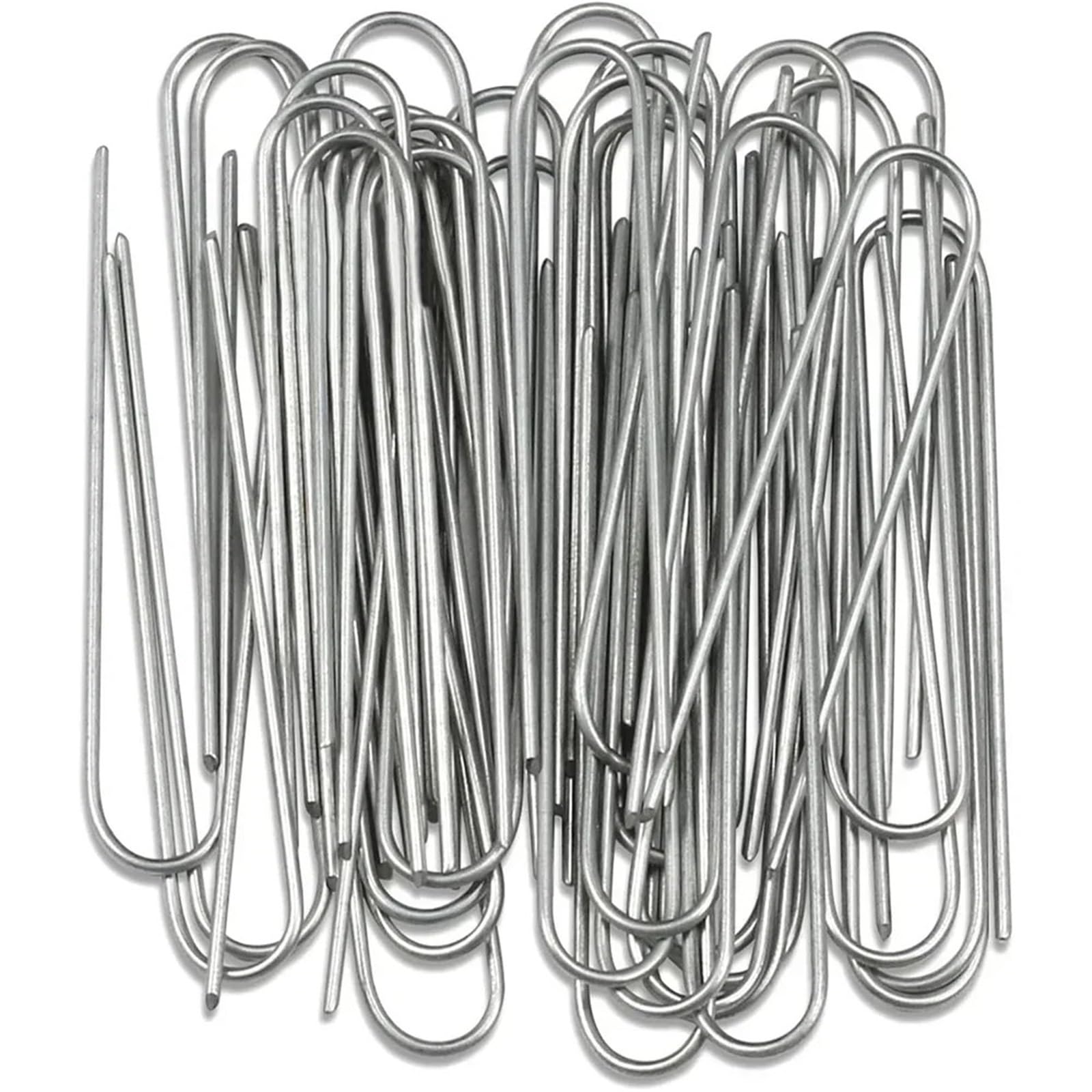 Lot de 100 piquets à membrane en forme de U pour jardin, piquets de clôture, tubes, piquets galvanisés (4 x 10 cm, 300 pièces)