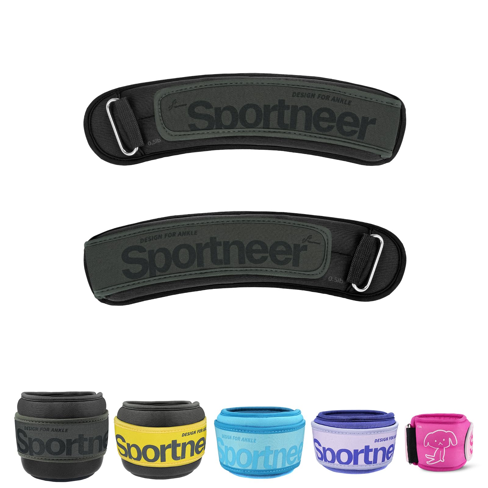 Sportneer Gewichtsmanschetten, Gewichtsmanschetten Fuß, 2 * 0,23kg/2 * 0,45kg/2 * 0,9kg/ 2 * 1,36kg /2 * 2,27kg Armgewichte Handgelenkgewichte Set, Laufgewichte für Hand- und Fußgelenke