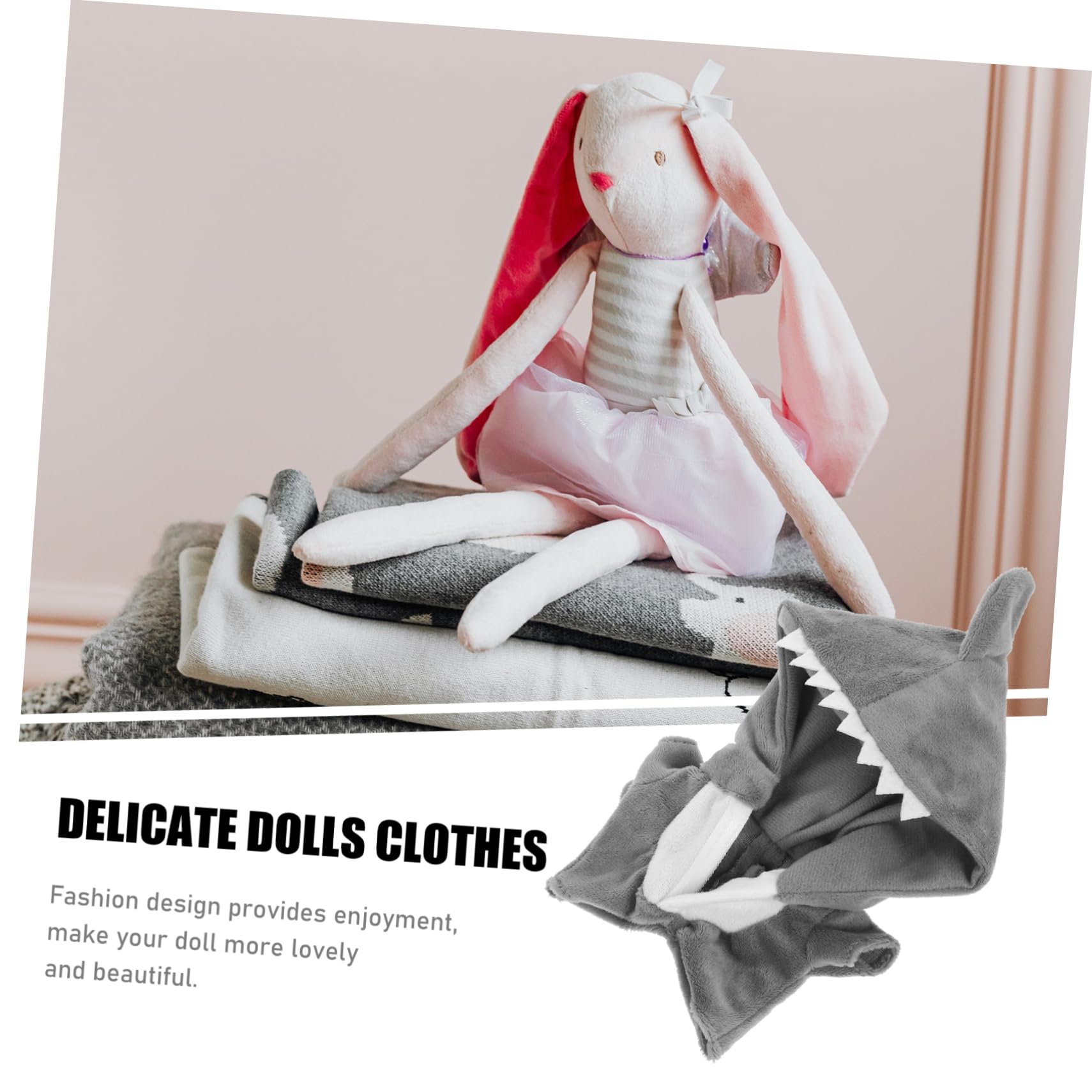 LIOOBO Adorable Shark Shaped Doll Clothes for Plush Dolls Soft Plush Unique Design for Reusable Costume Accessories for Playtime Fun